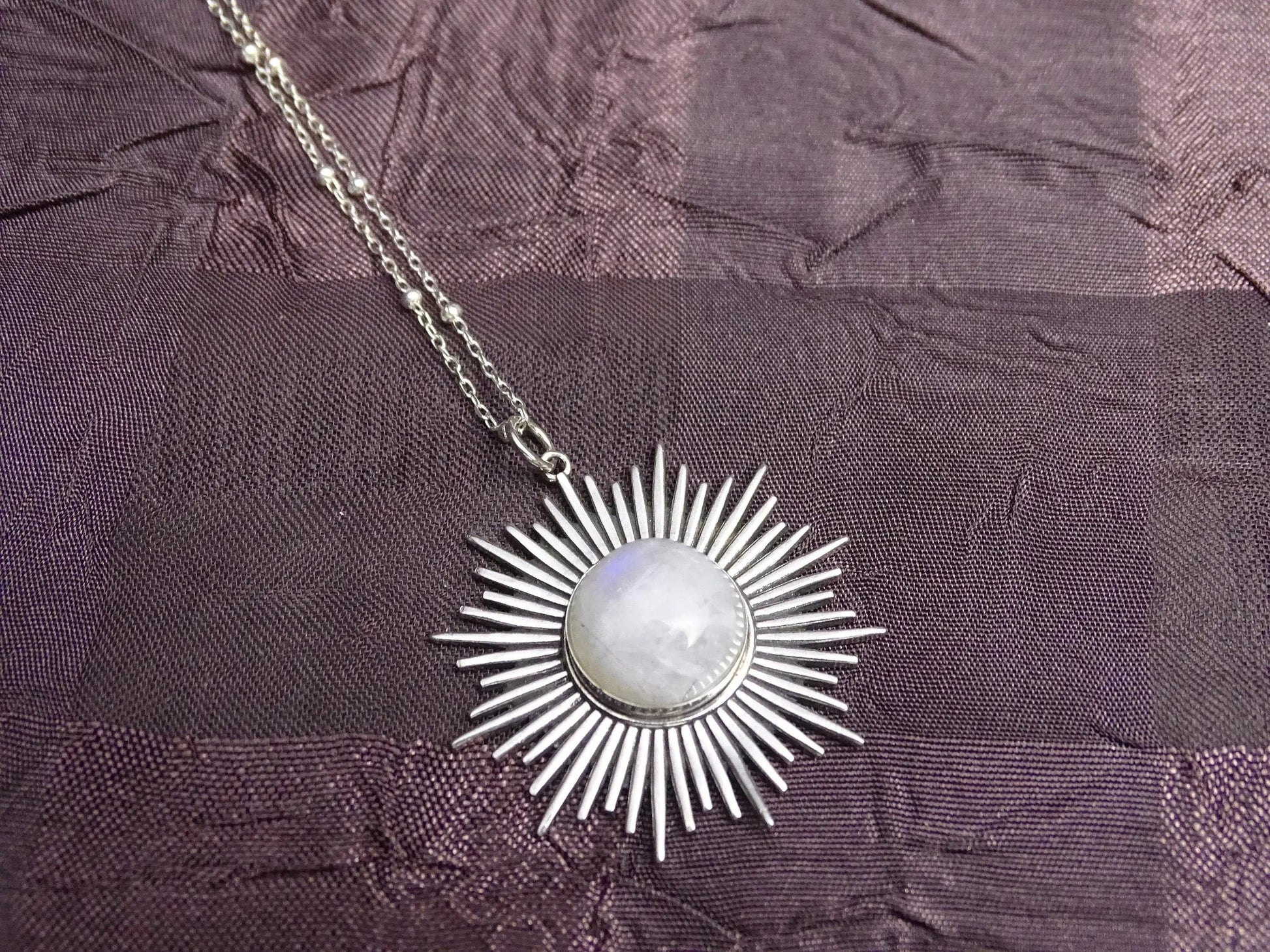 Sterling silver sun burst necklace