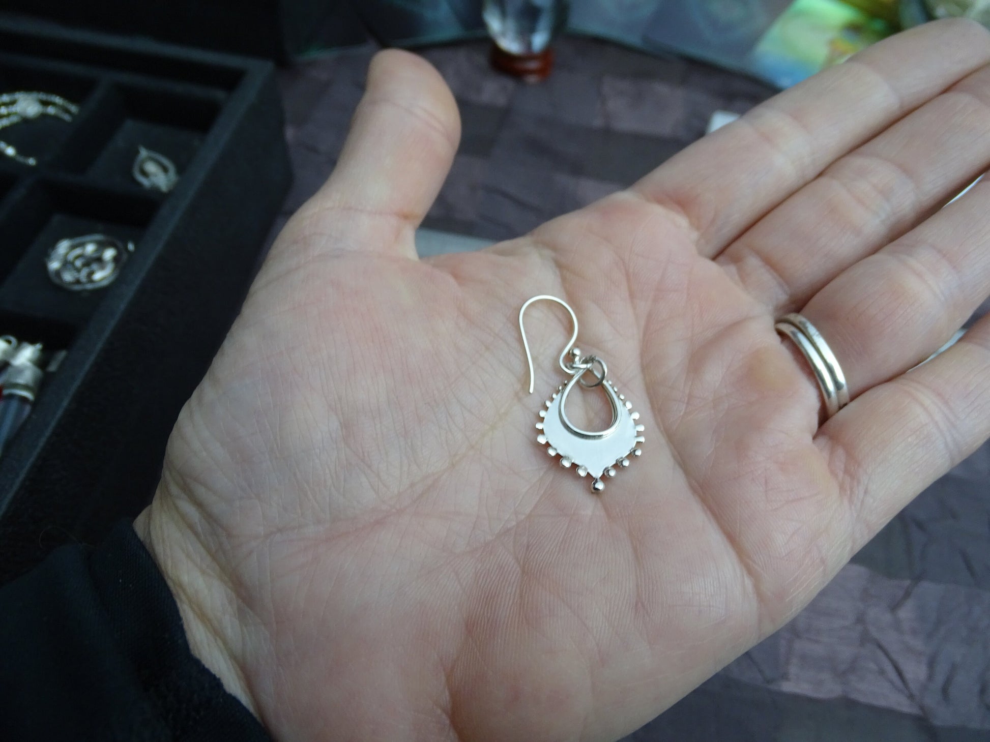 Sterling silver dangle earrings