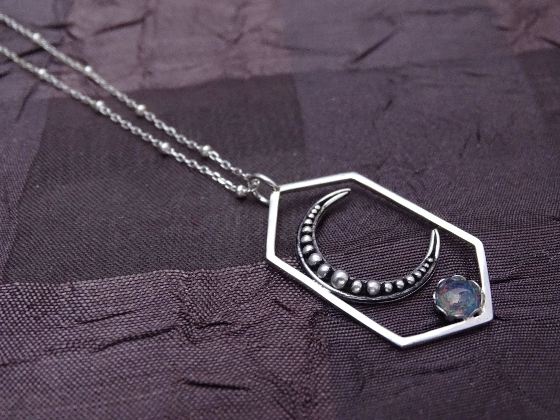 Sterling silver moon necklace