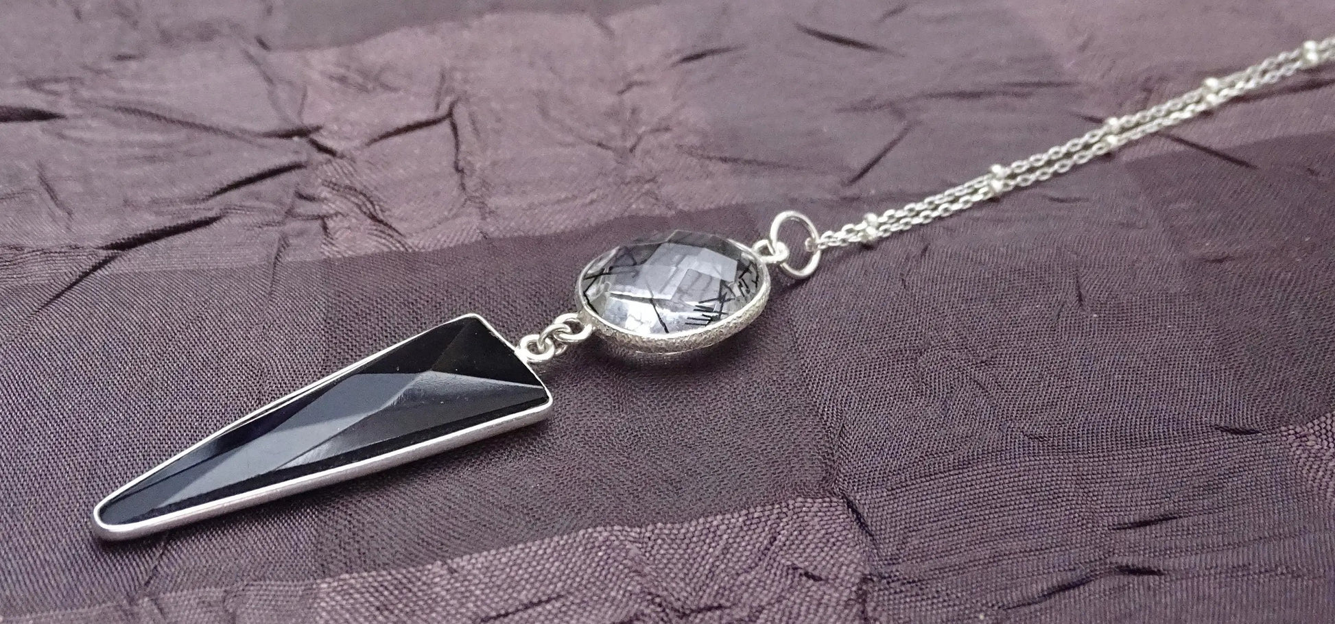 Obsidian Pendant & Earrings Set