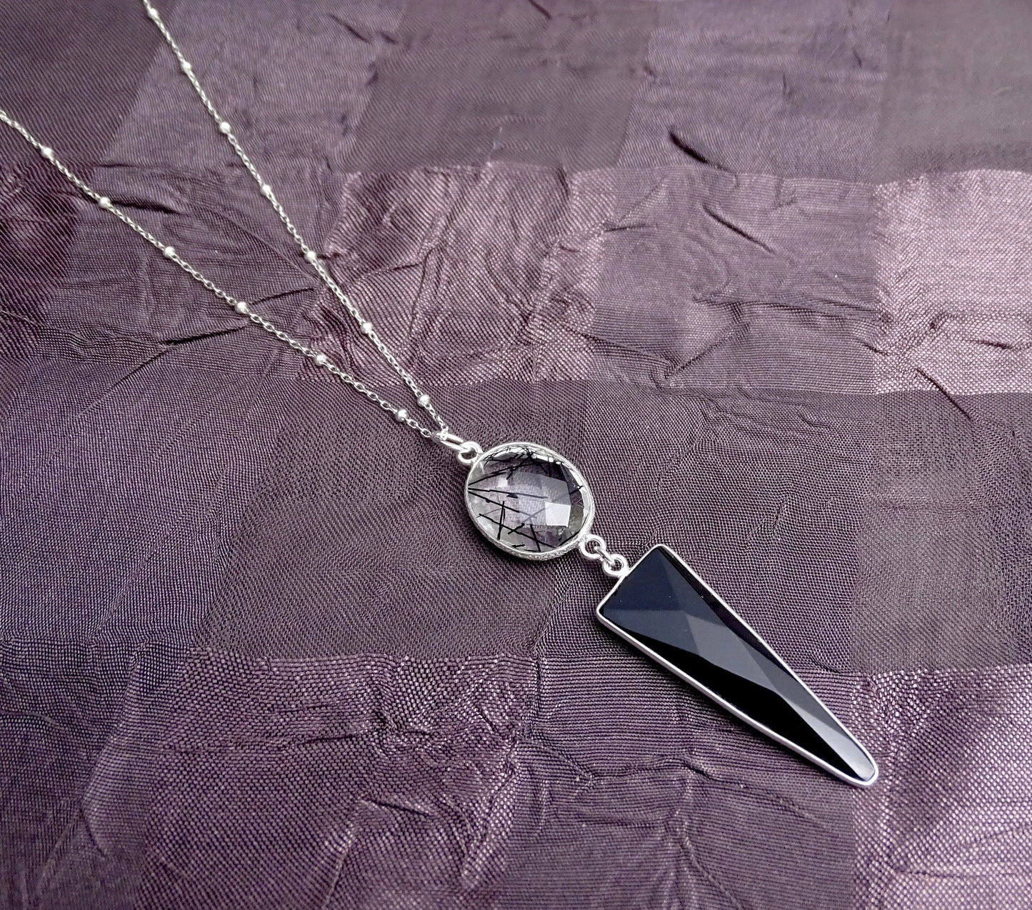 Obsidian Pendant & Earrings Set