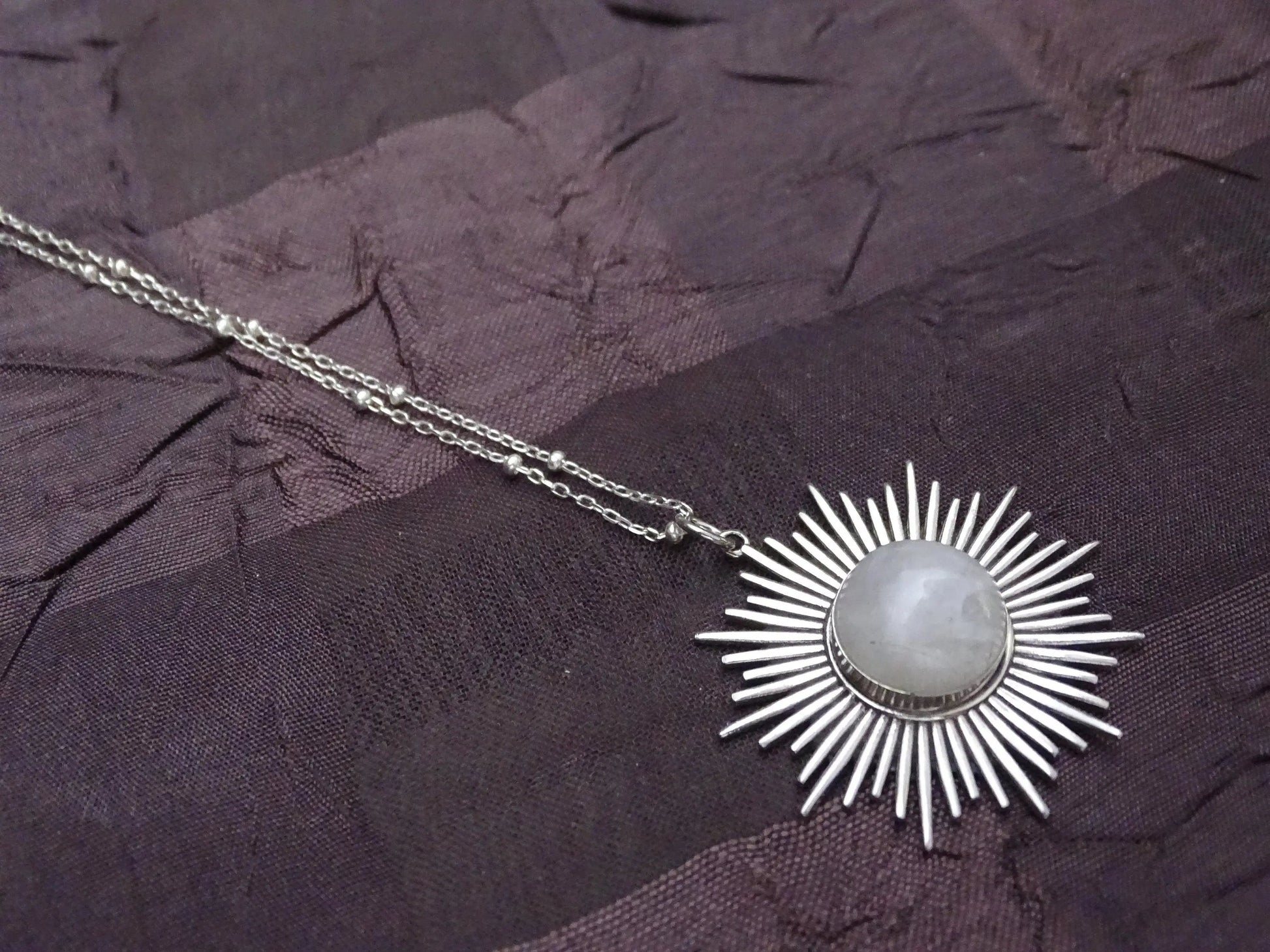 Sterling silver sun burst necklace