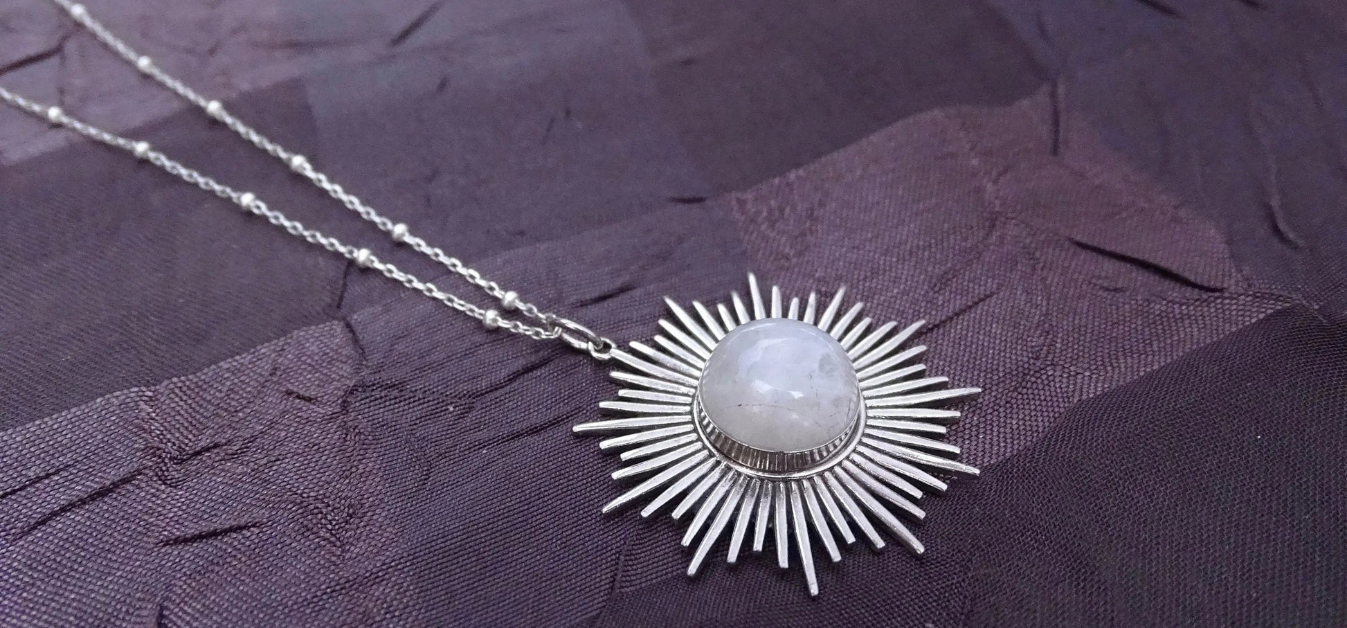 Sterling silver sun burst necklace
