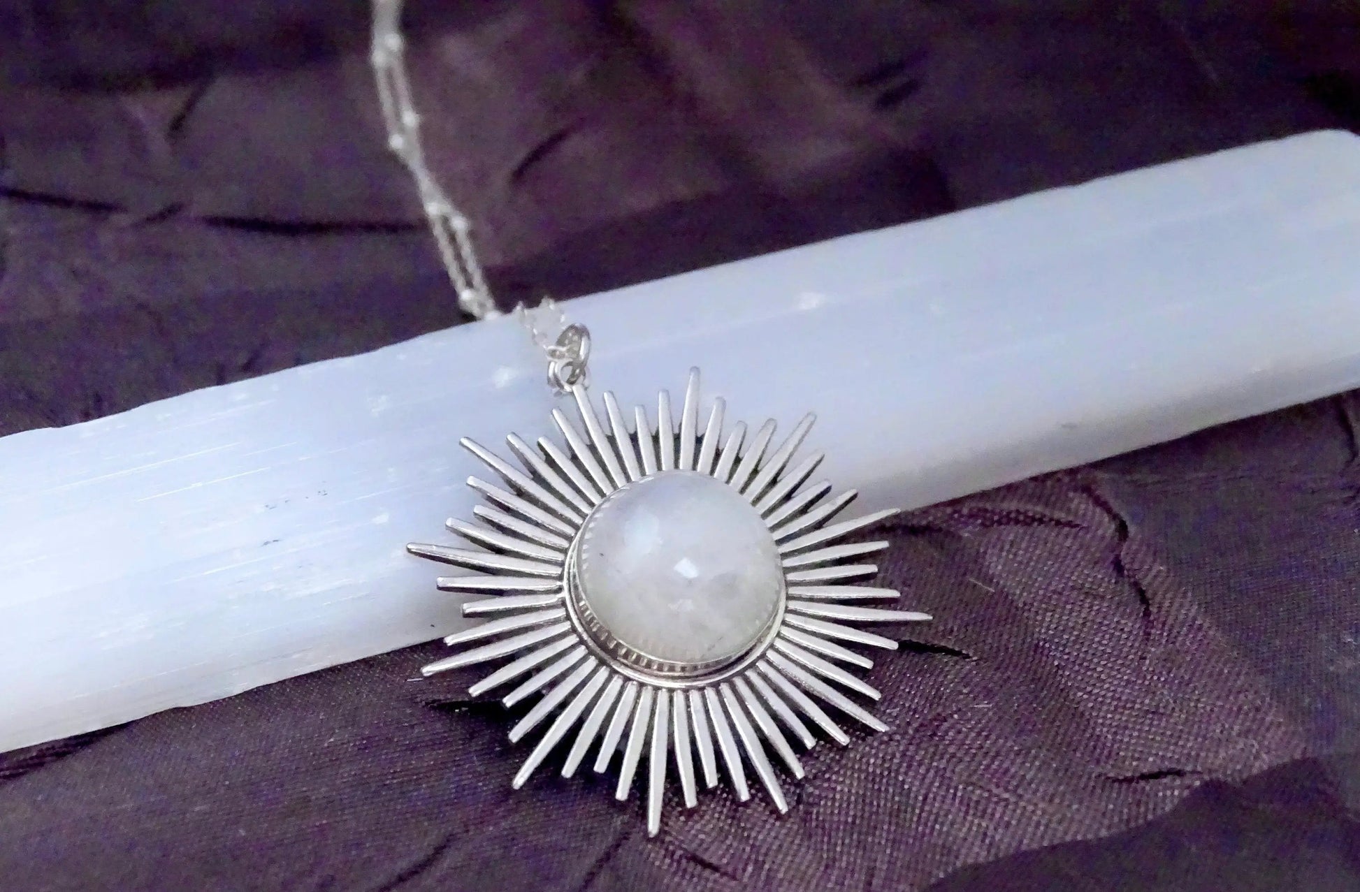 Sterling silver sun burst necklace