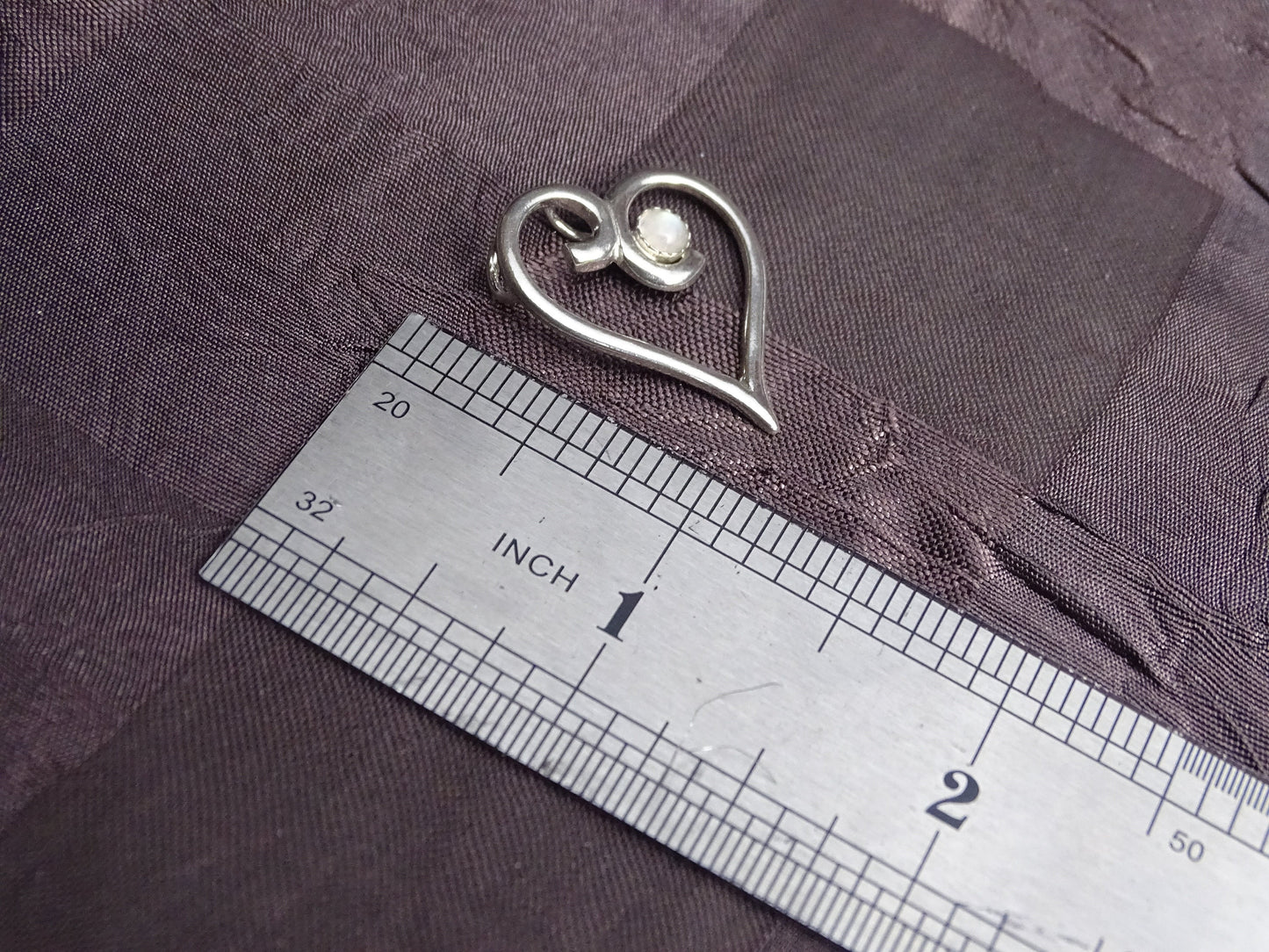 Sterling Silver Heart Necklace with Moonstone
