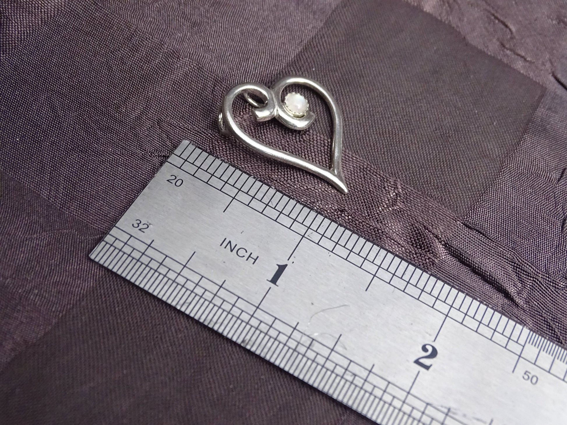 Sterling Silver Heart Necklace with Moonstone