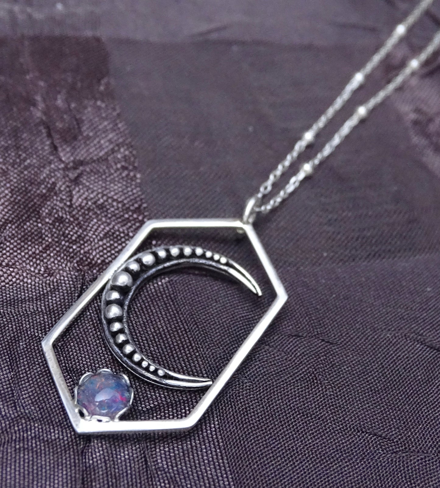 Sterling silver moon necklace
