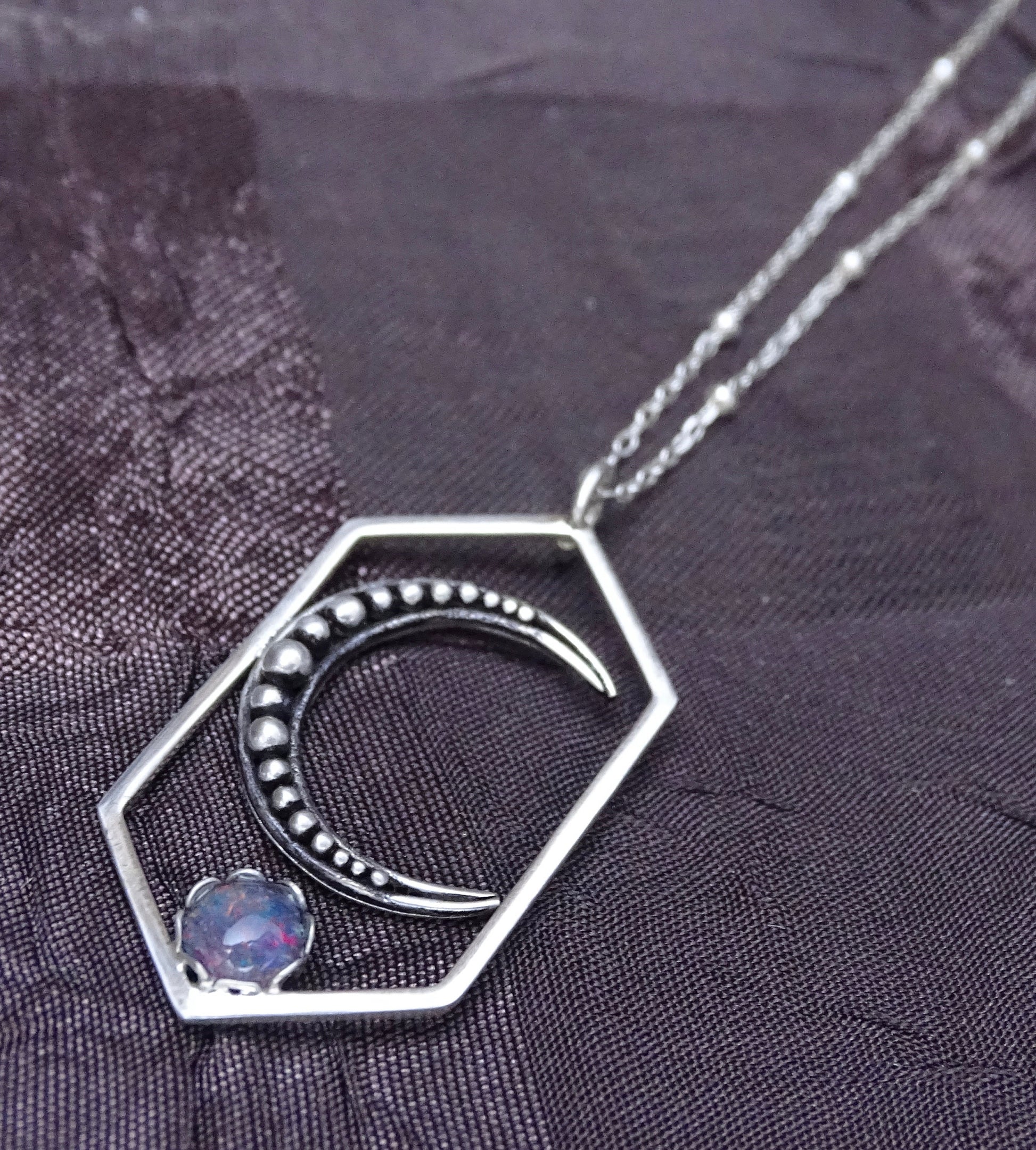 Sterling silver moon necklace