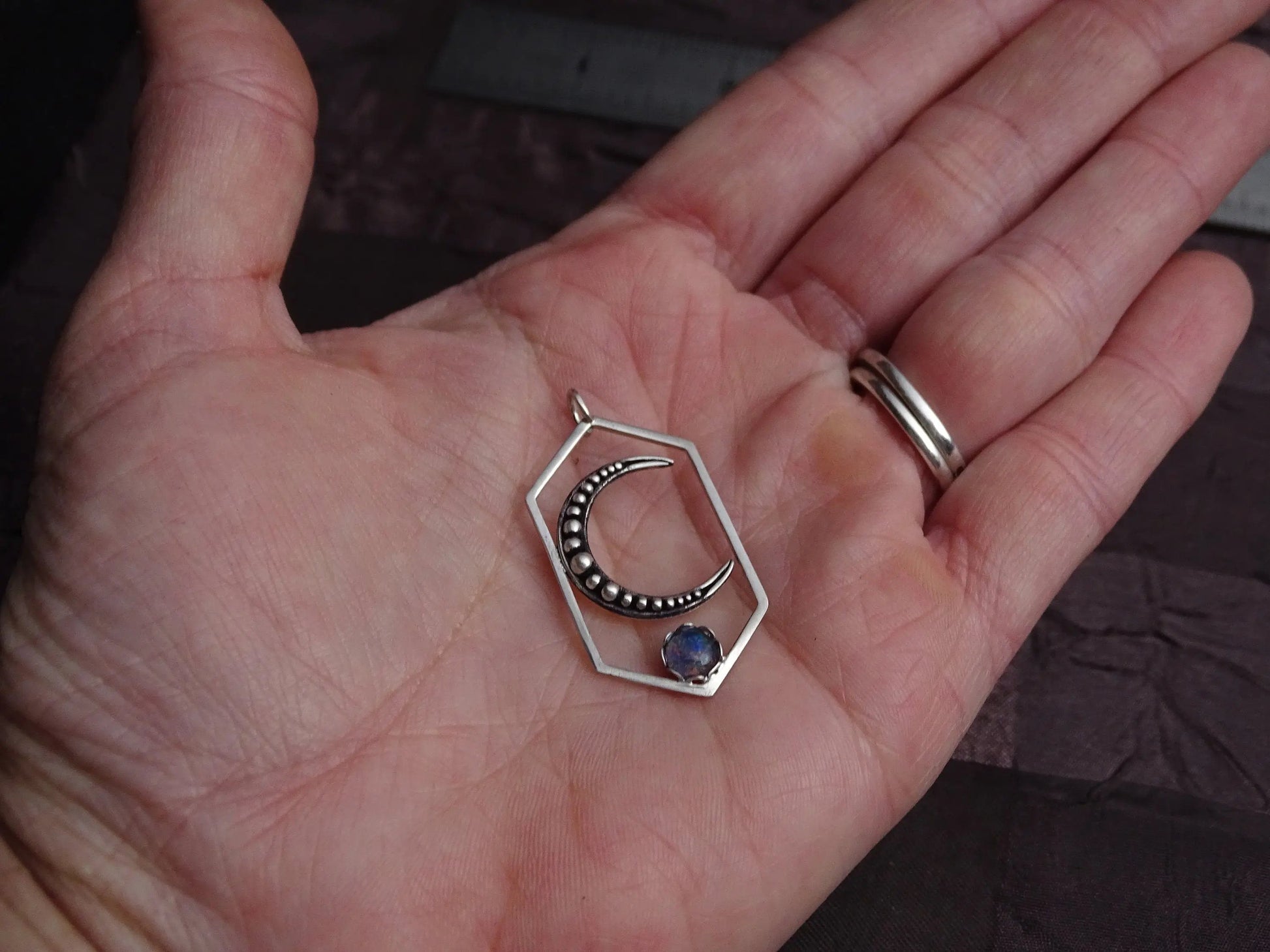 Sterling silver moon necklace