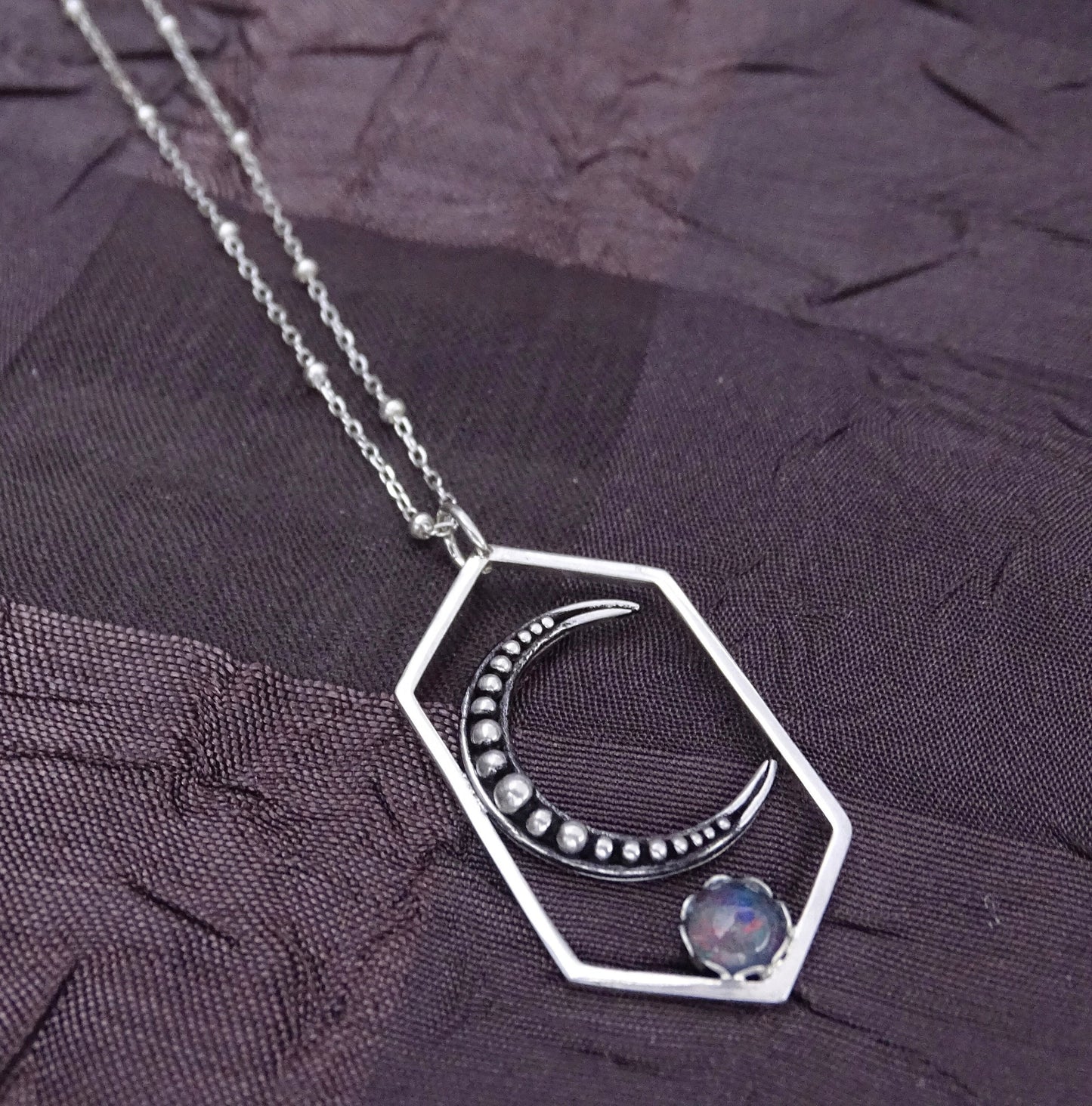 Sterling silver moon necklace