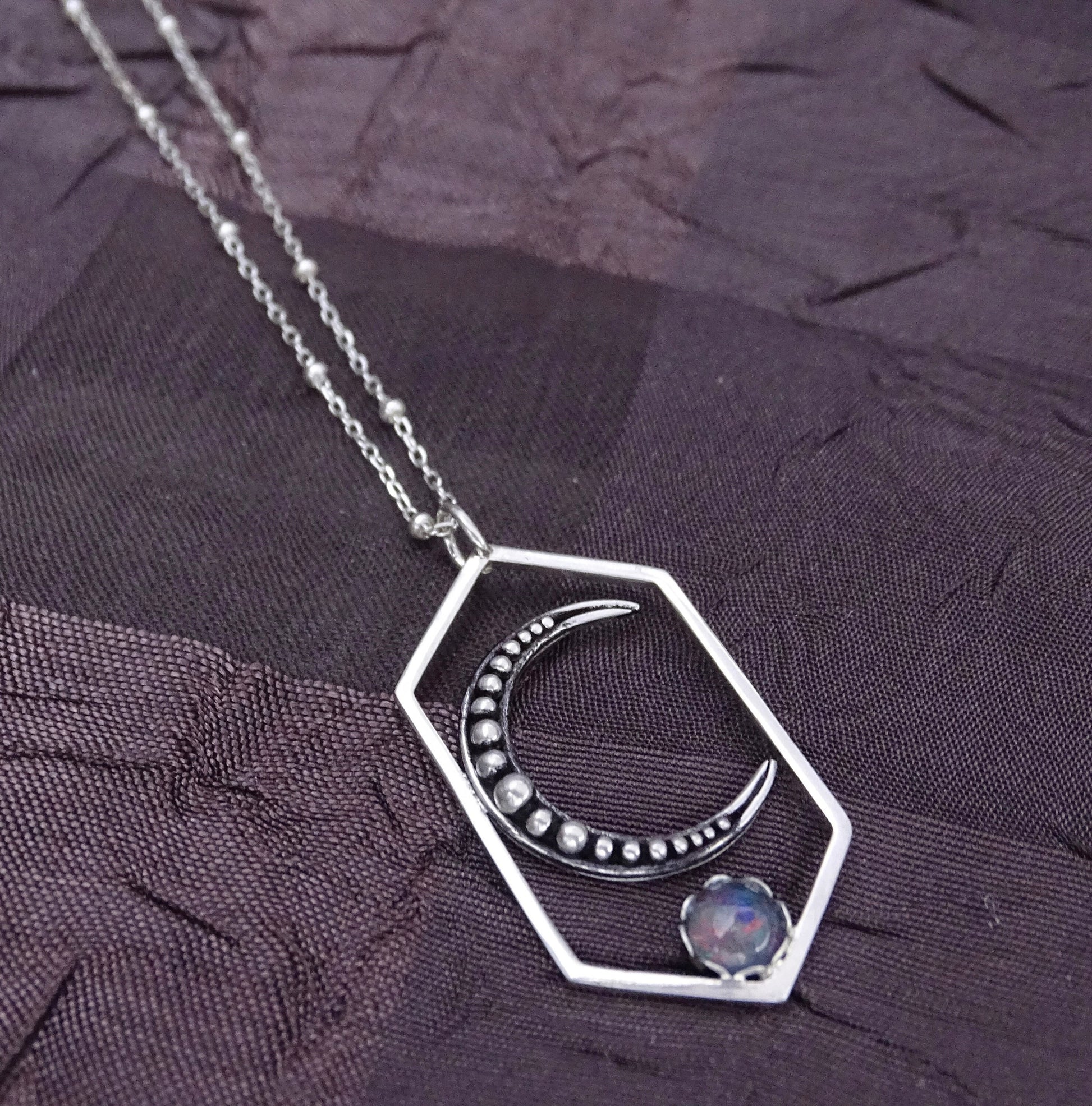 Sterling silver moon necklace