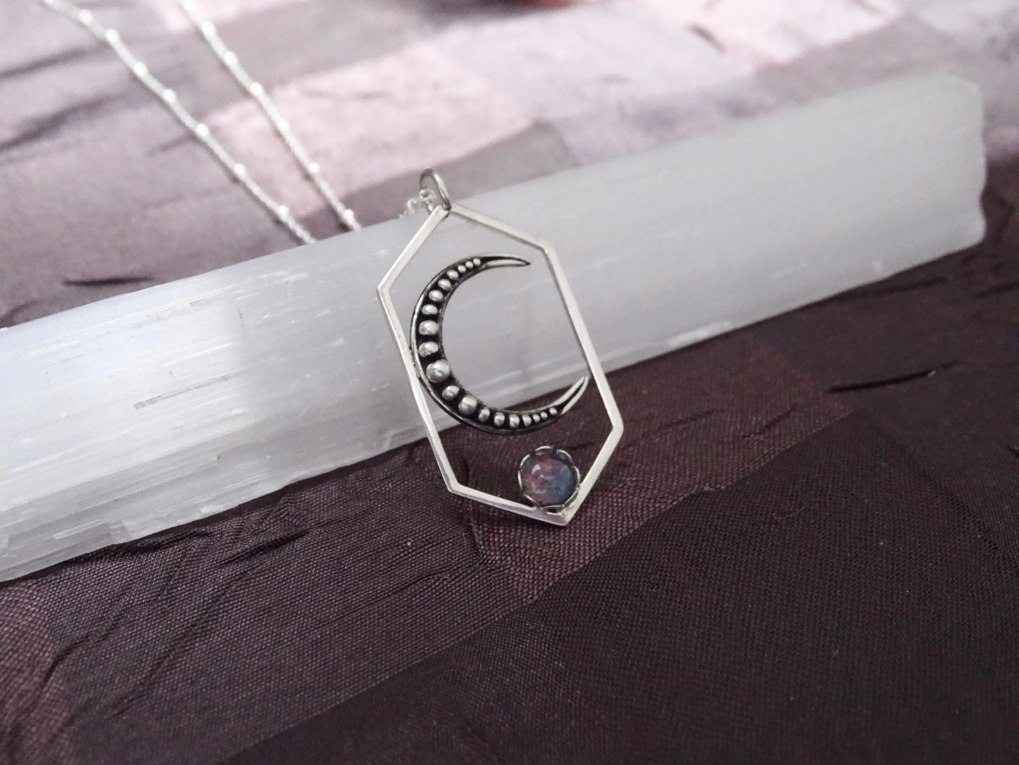 Sterling silver moon necklace
