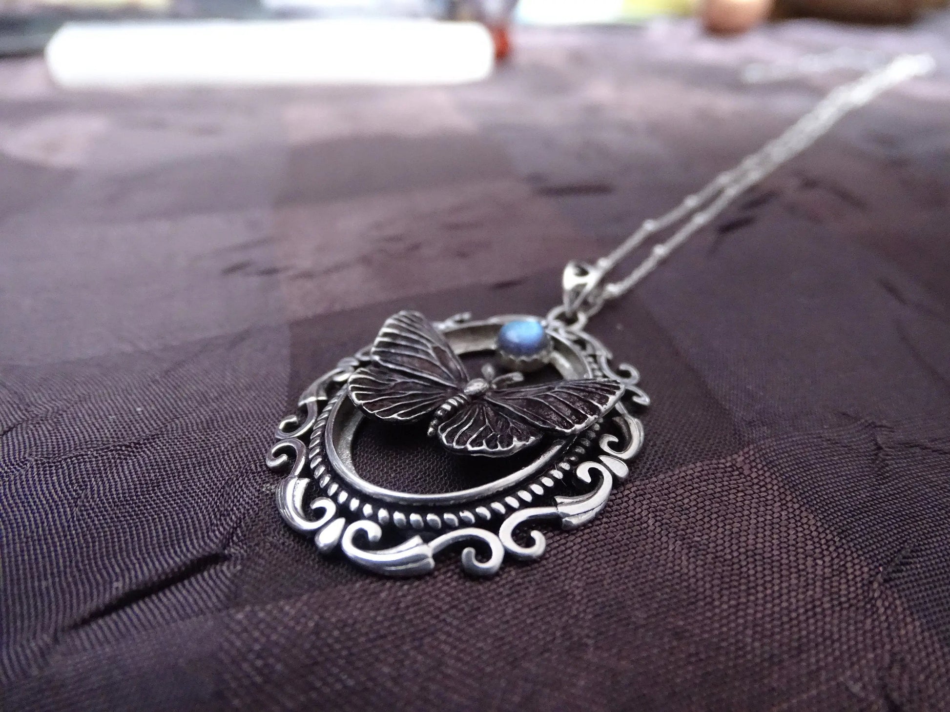 Sterling silver butterfly necklace