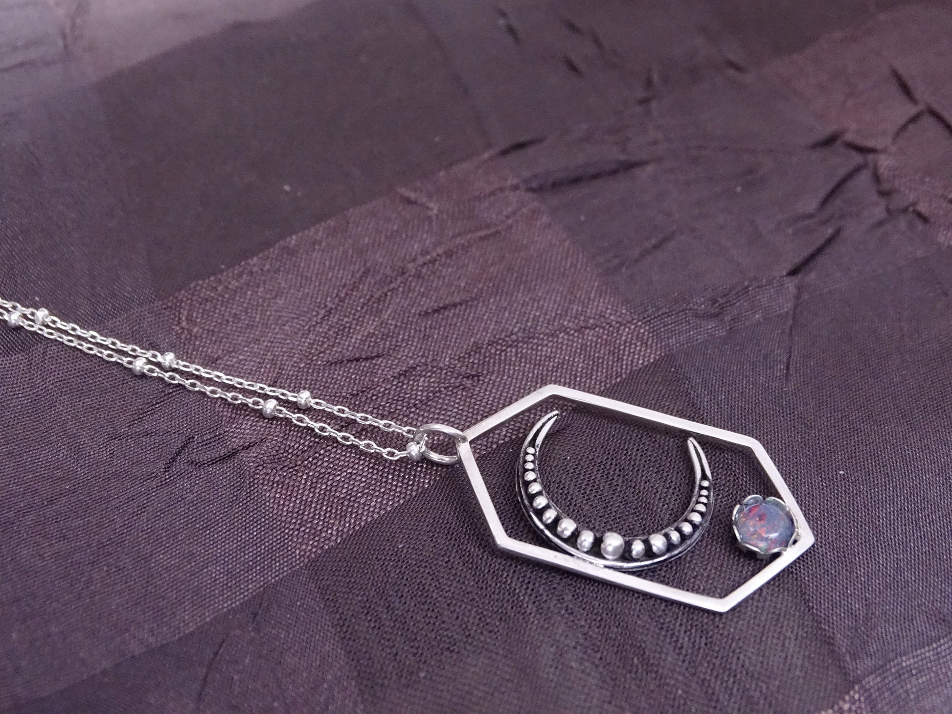 Sterling silver moon necklace