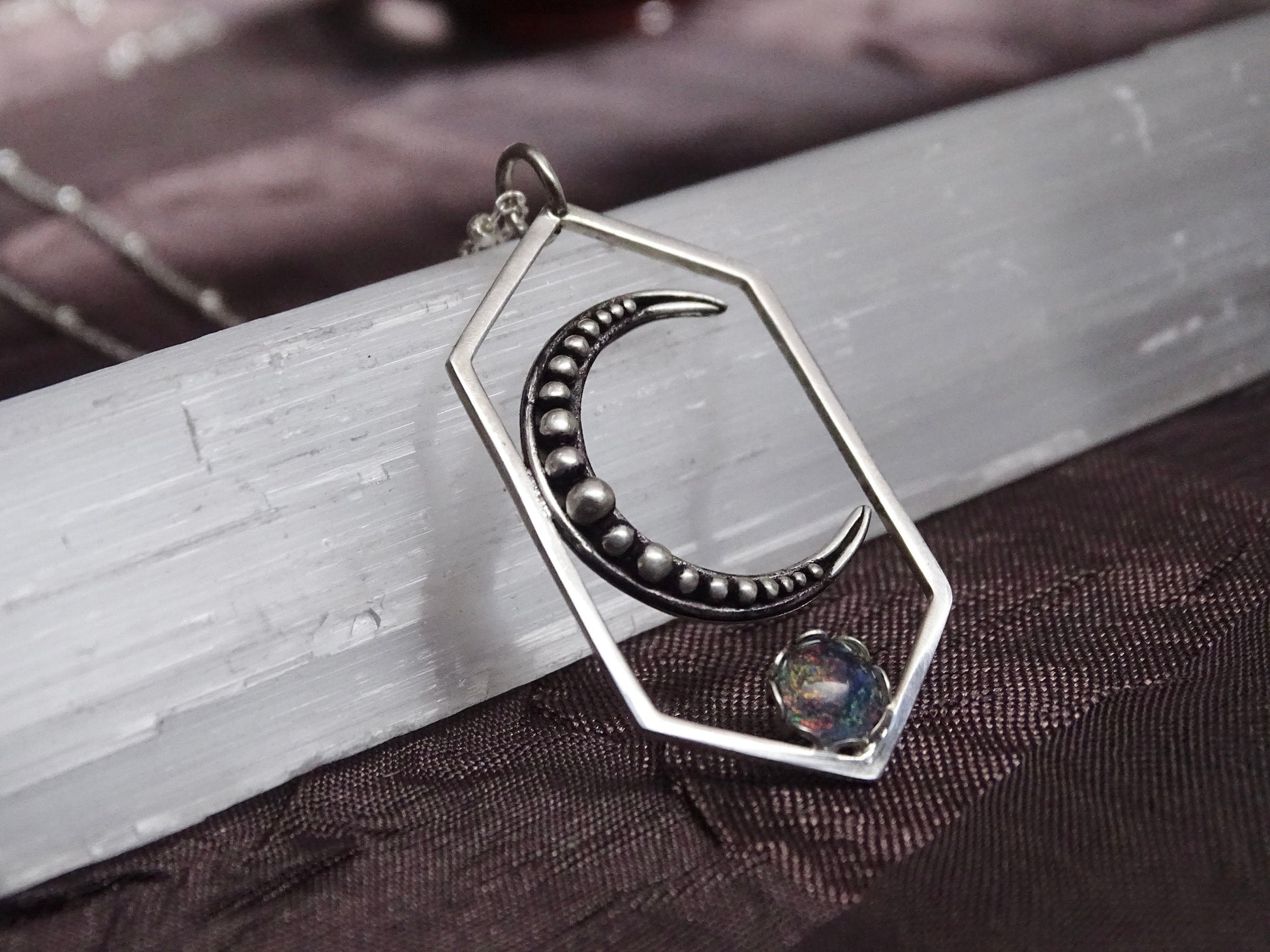 Sterling silver moon necklace