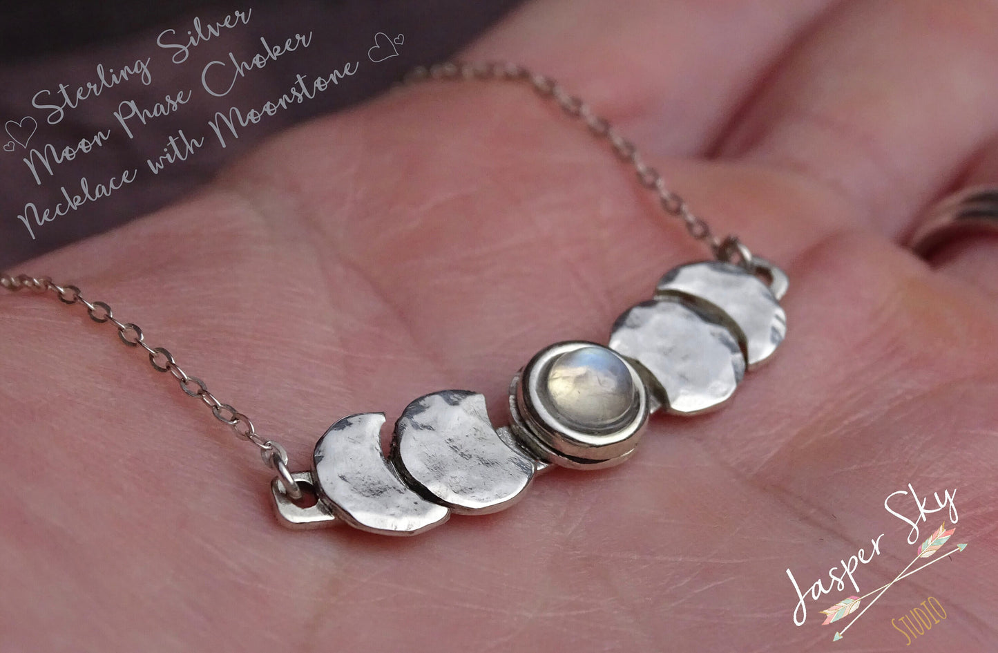 Sterling Silver Moon Phase necklace