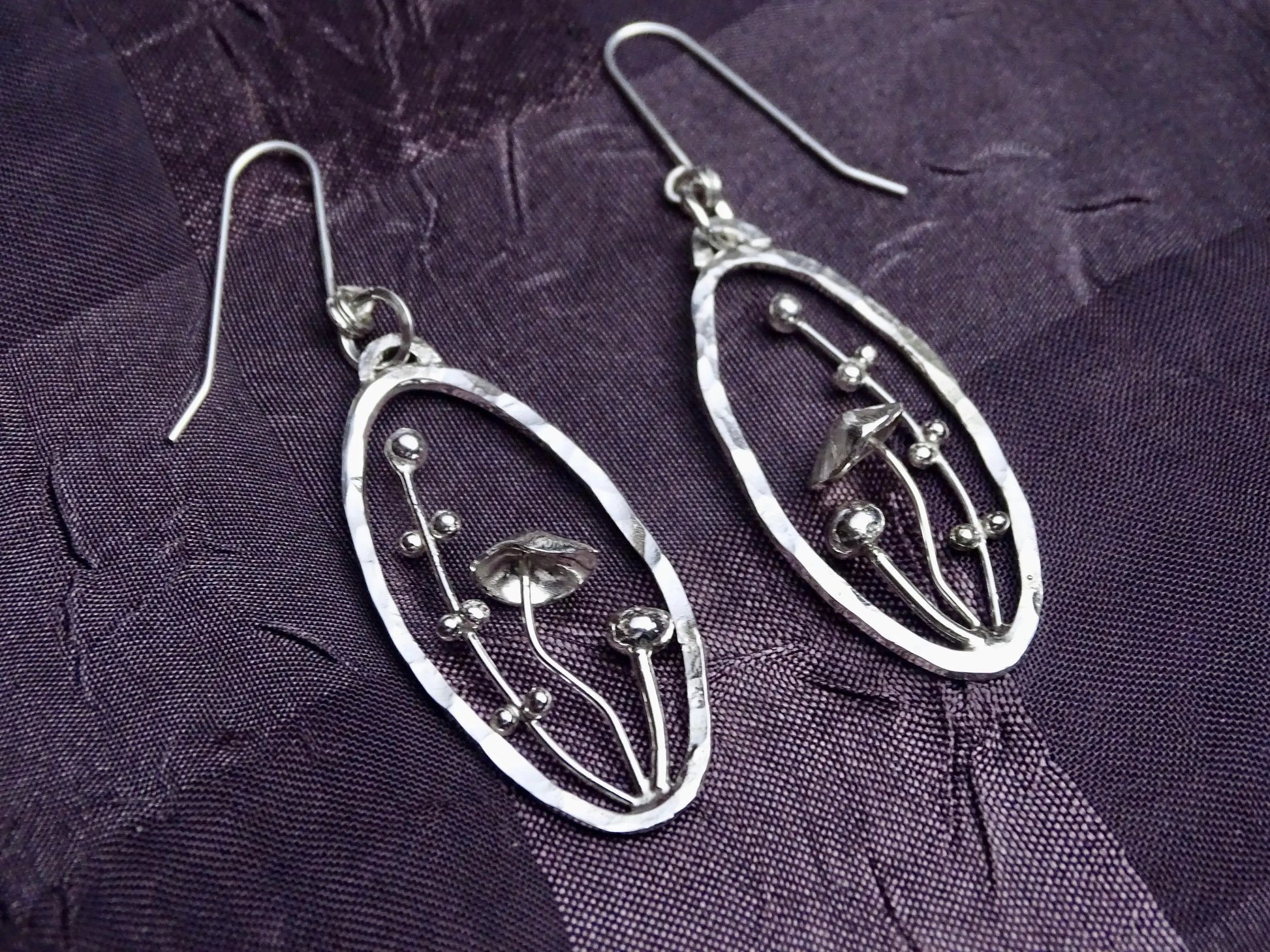 Mushroom Earrings Sterling Silver