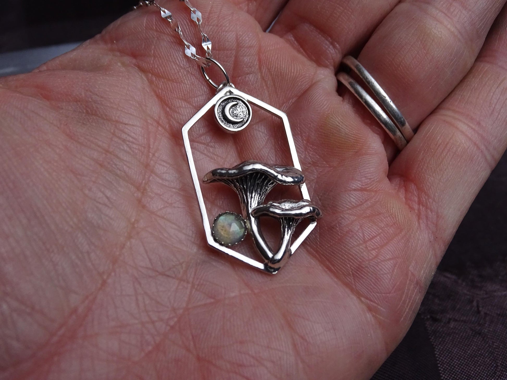 Mushroom Sterling Silver necklace