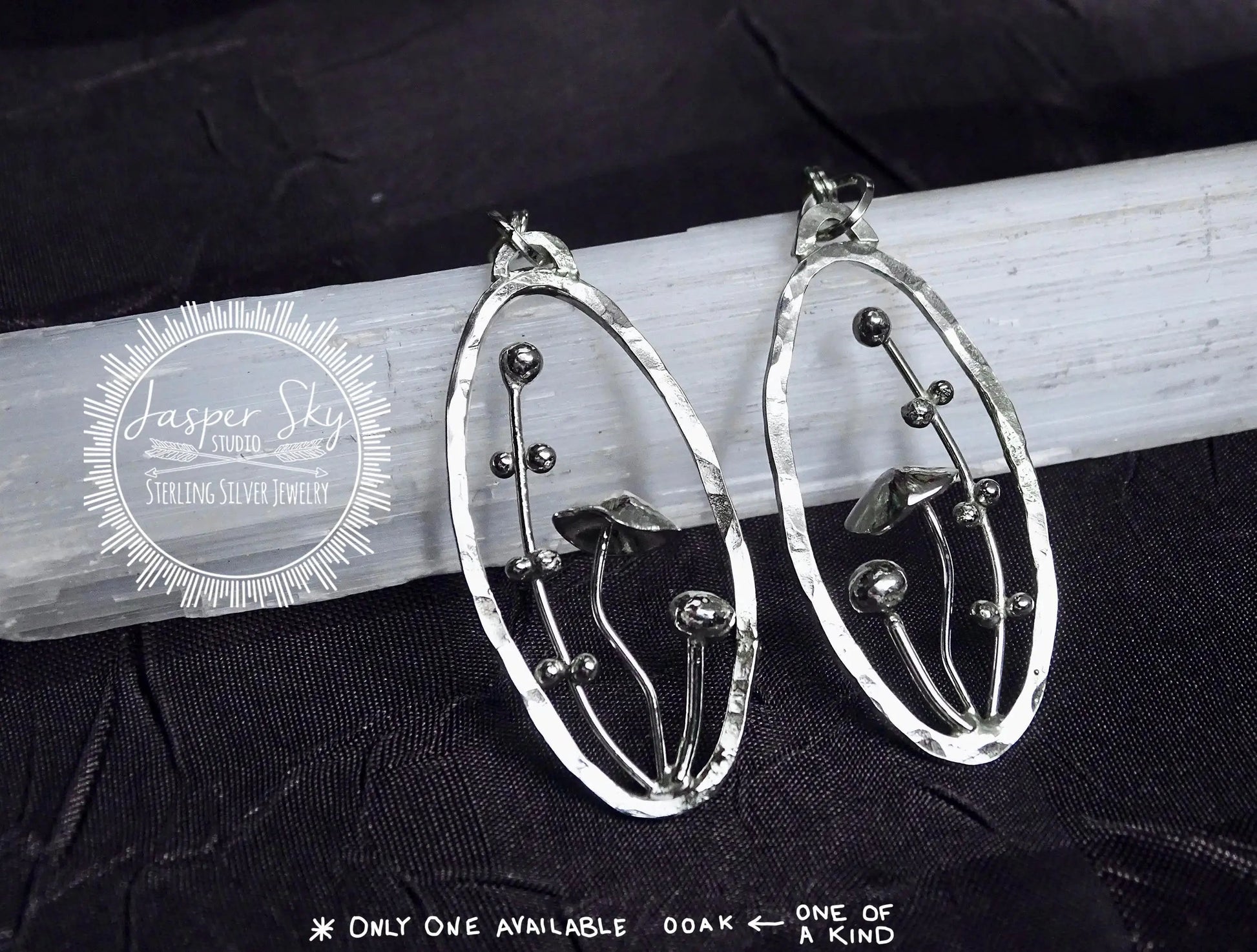 Mushroom Earrings Sterling Silver