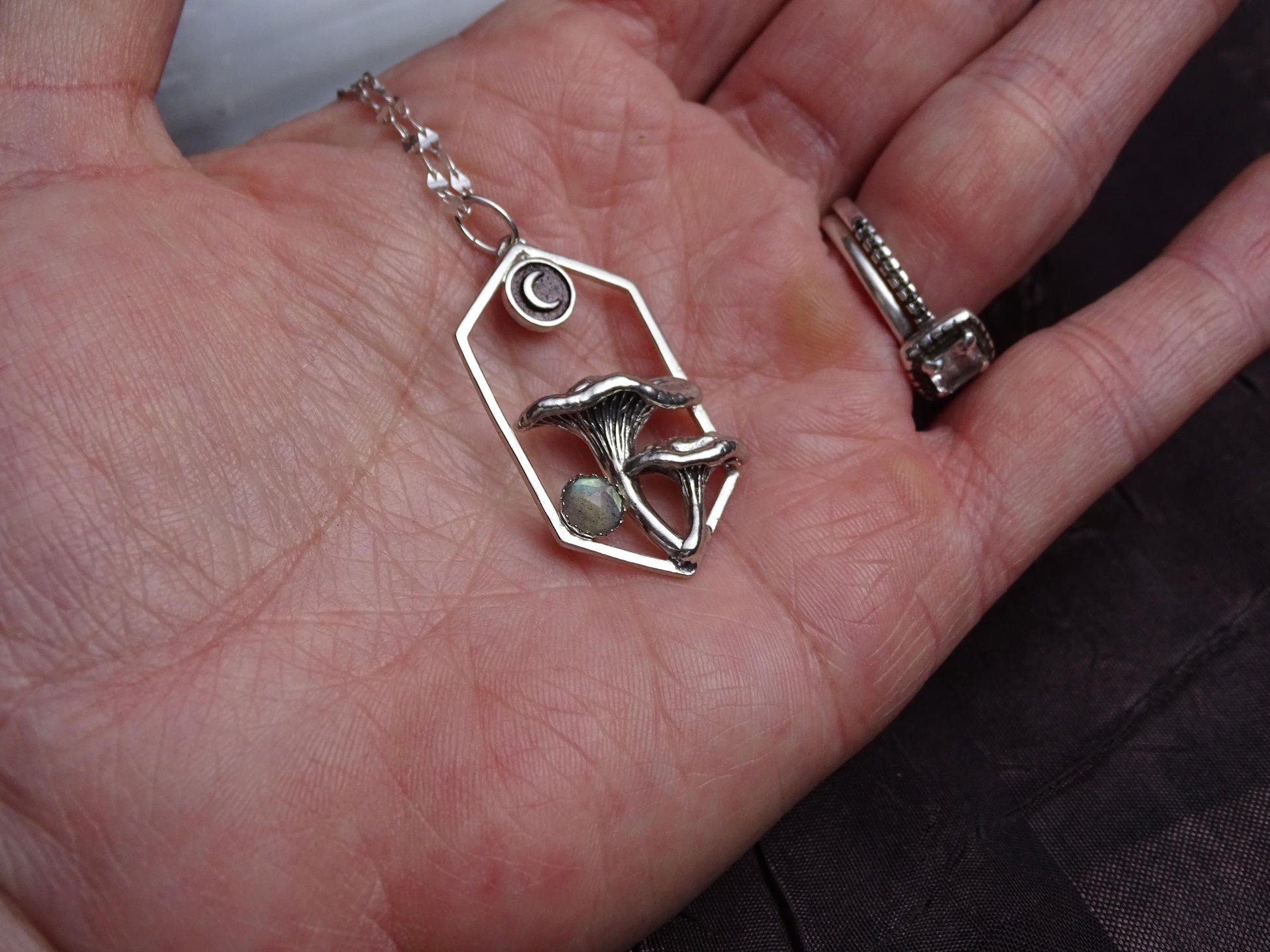Mushroom Sterling Silver necklace