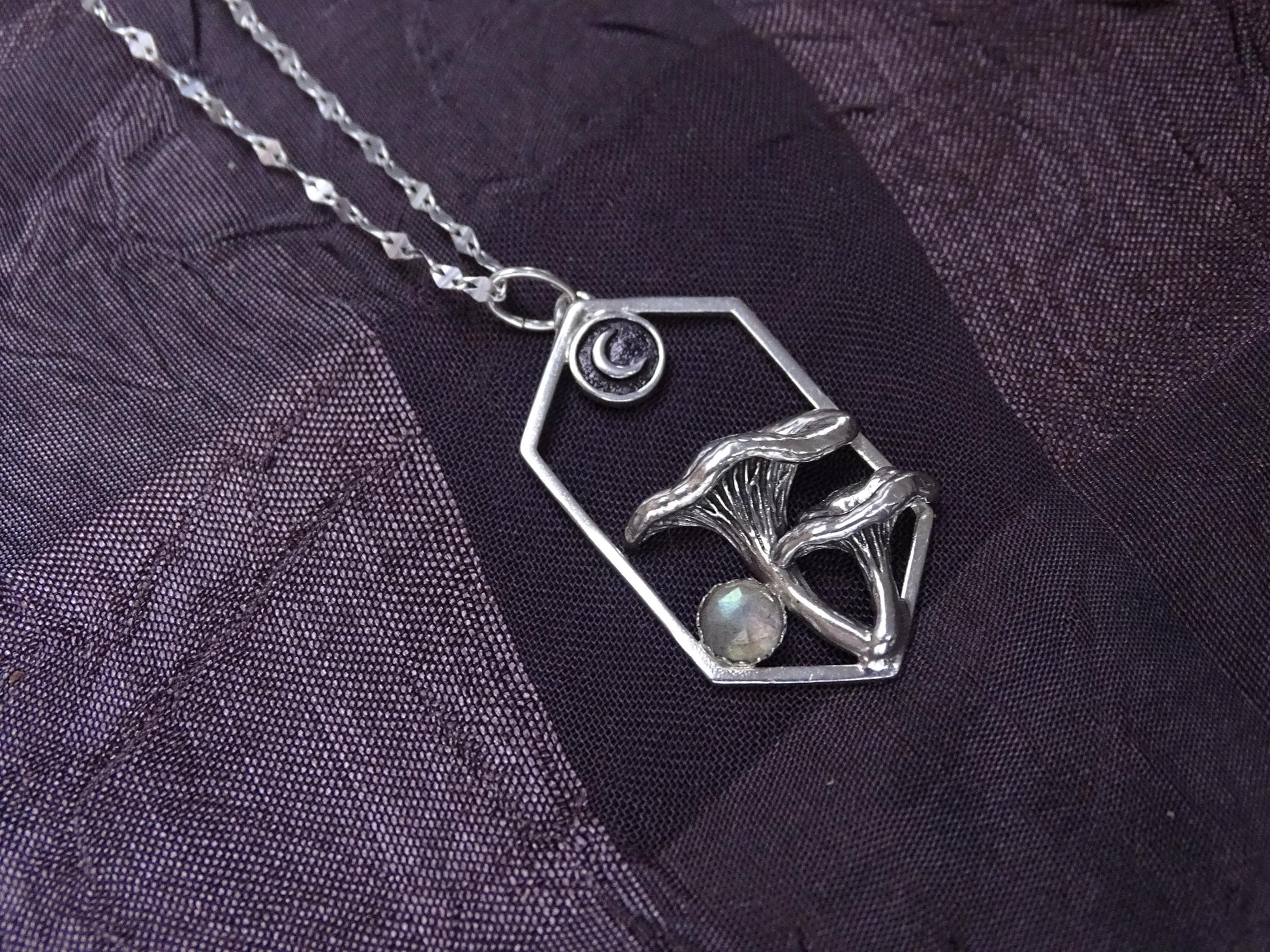 Mushroom Sterling Silver necklace