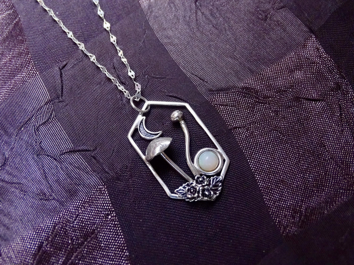 Mushroom Sterling Silver necklace