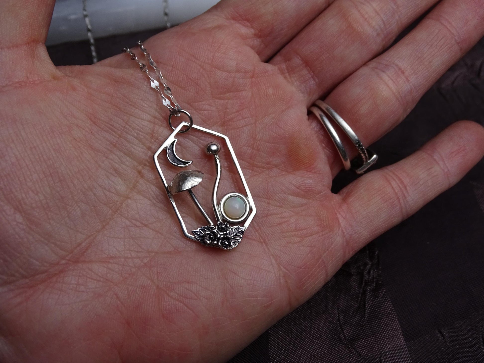 Mushroom Sterling Silver necklace