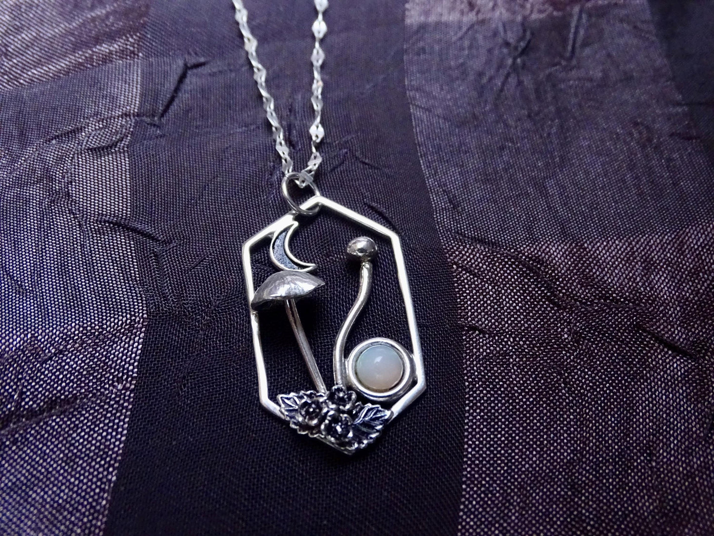 Mushroom Sterling Silver necklace