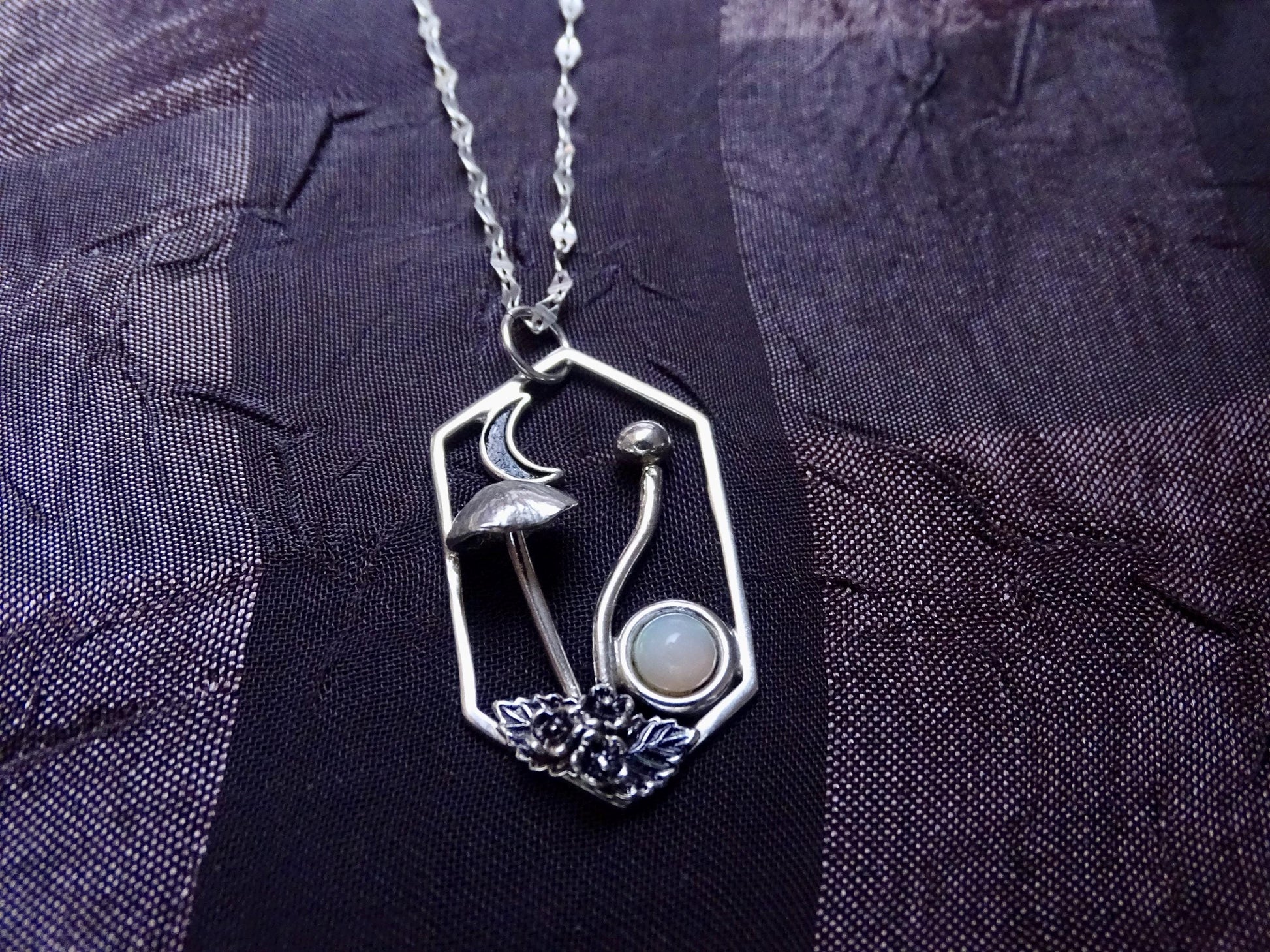 Mushroom Sterling Silver necklace