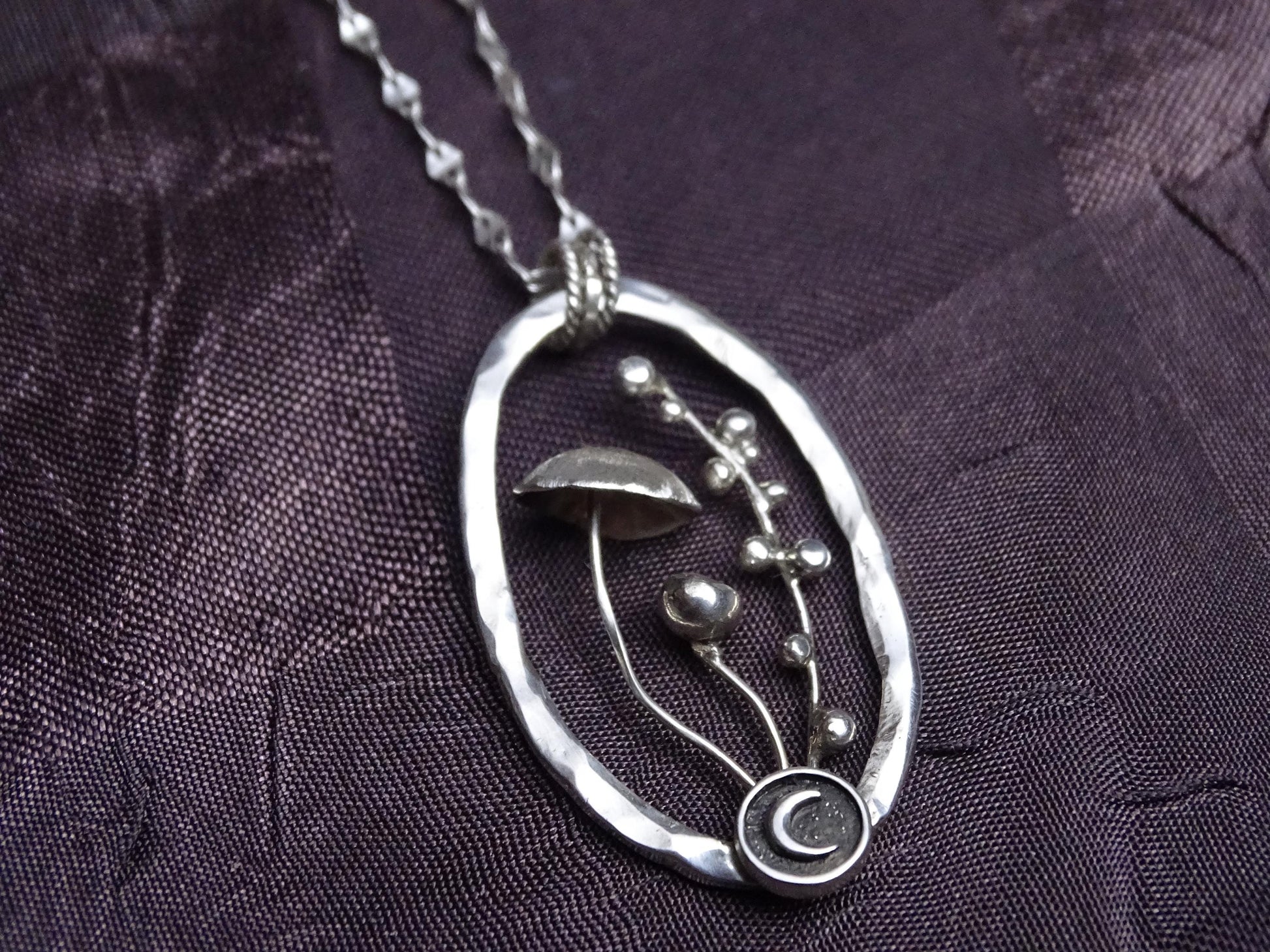 Mushroom Sterling Silver necklace
