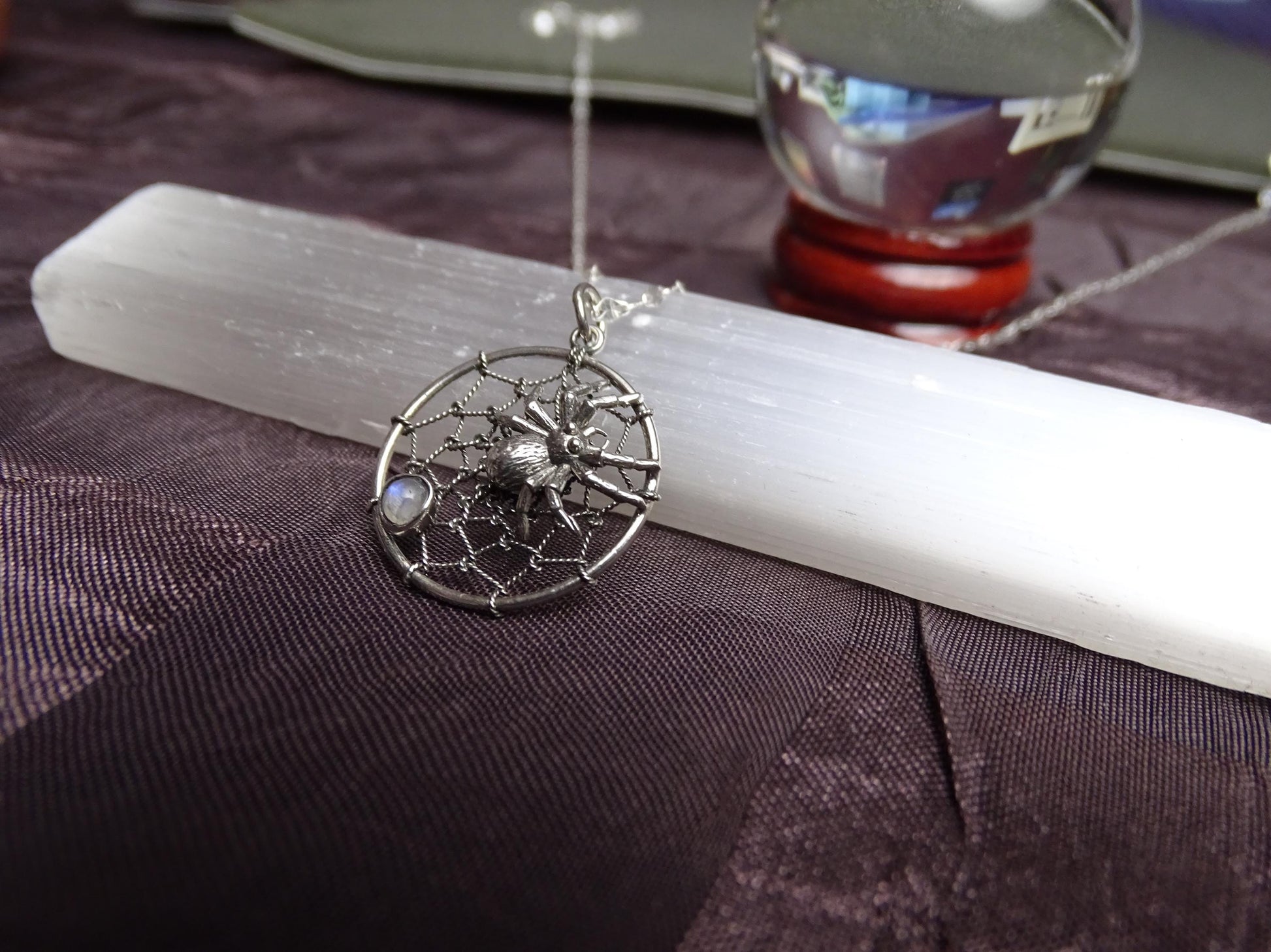 Spider and Web necklace
