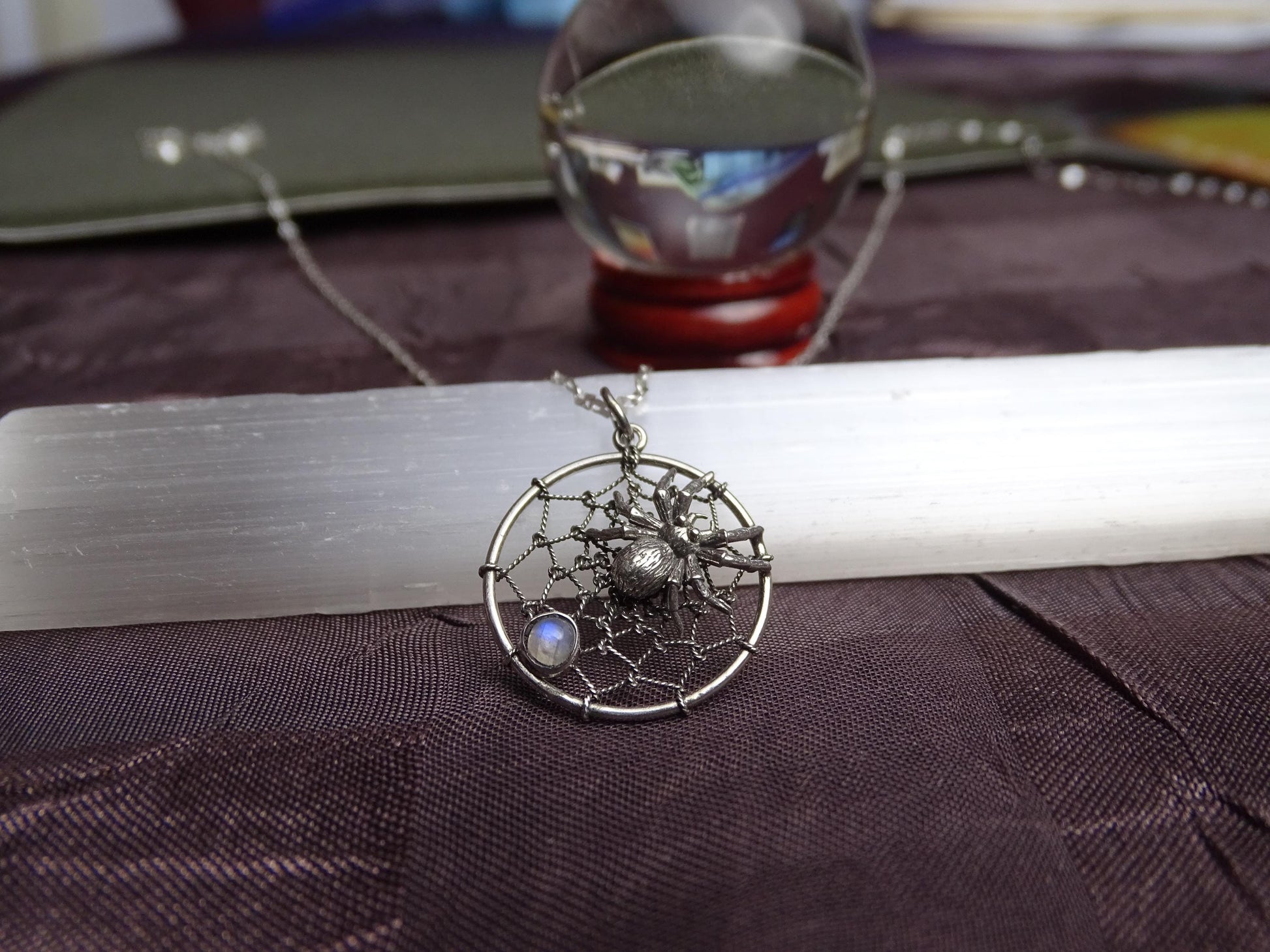 Spider and Web necklace