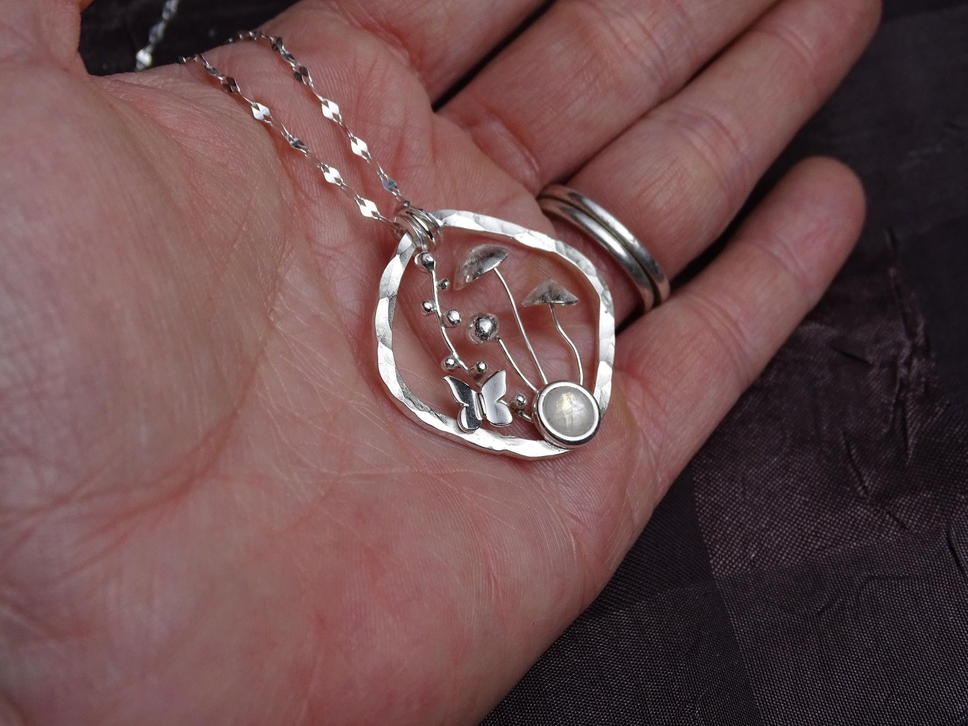 Mushroom Sterling Silver necklace