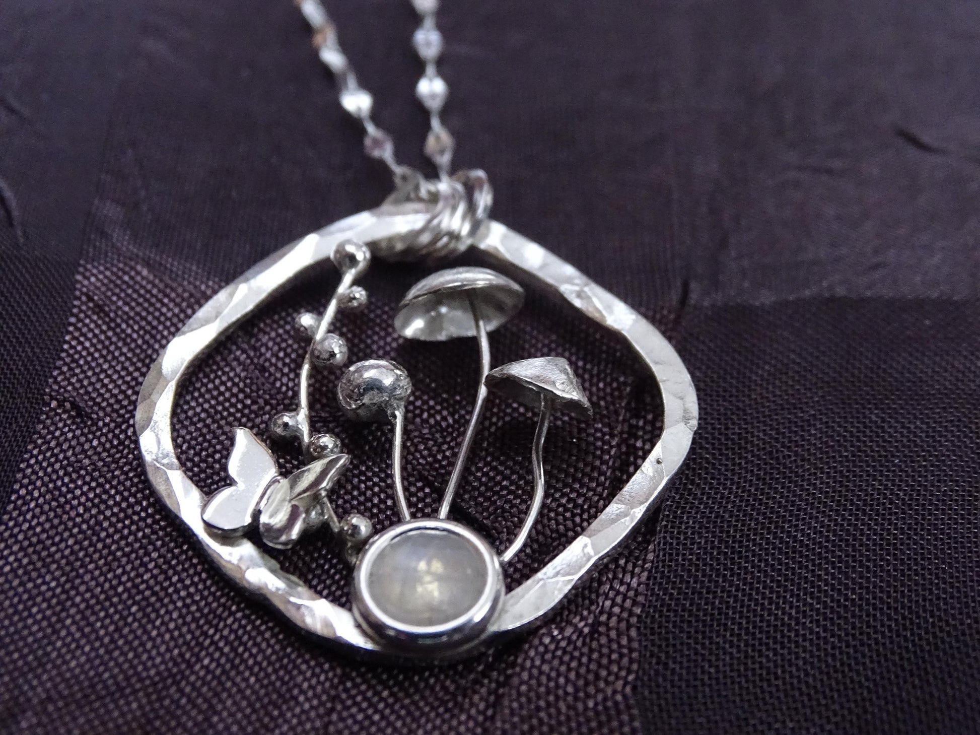 Mushroom Sterling Silver necklace