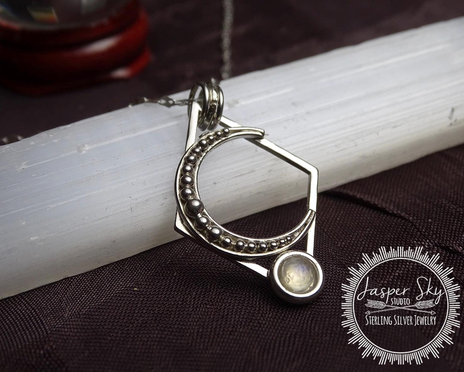 Sterling silver moon necklace