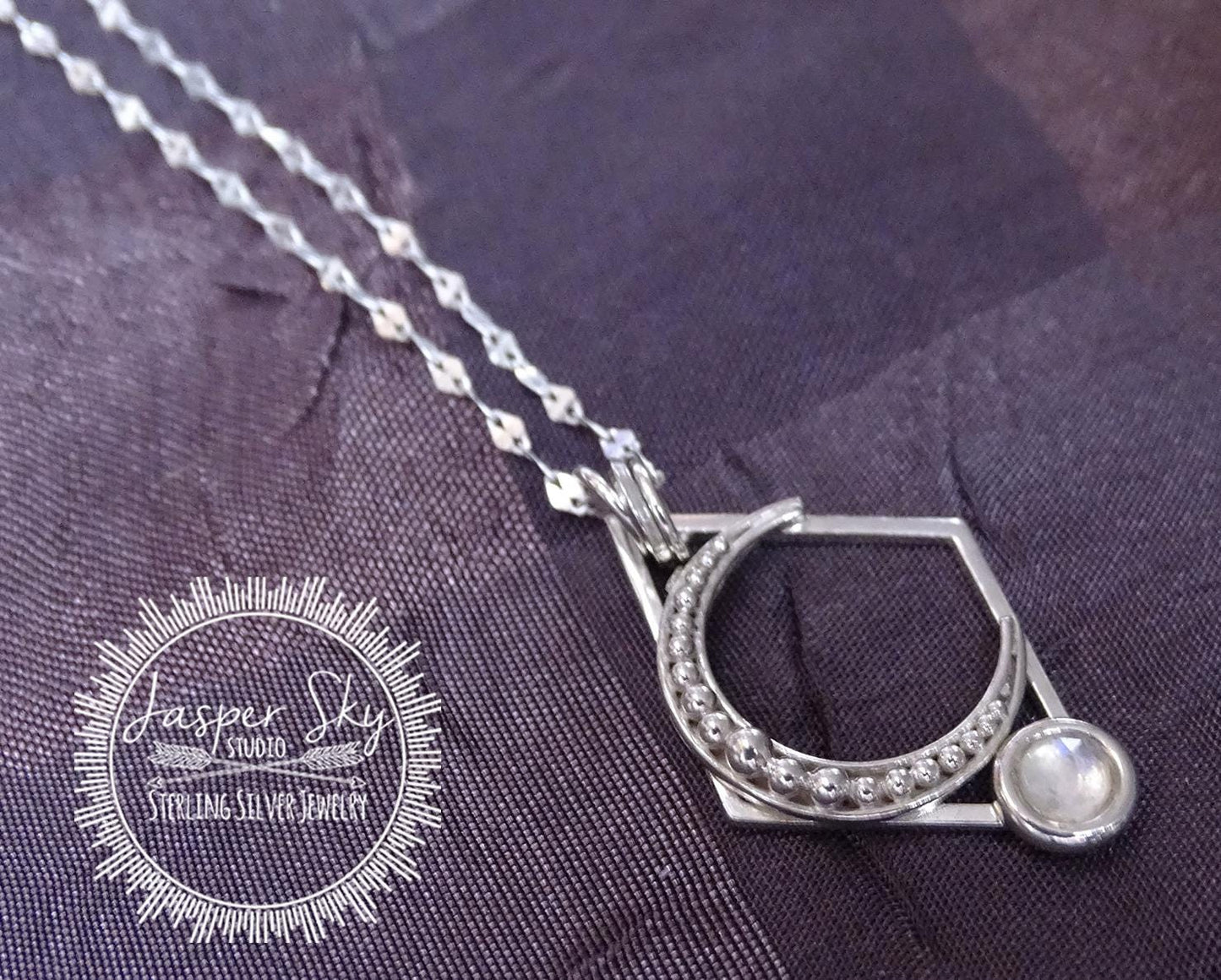 Sterling silver moon necklace