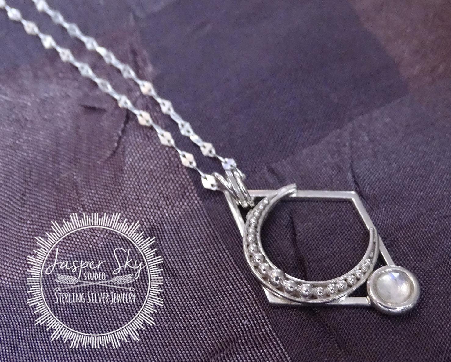 Sterling silver moon necklace