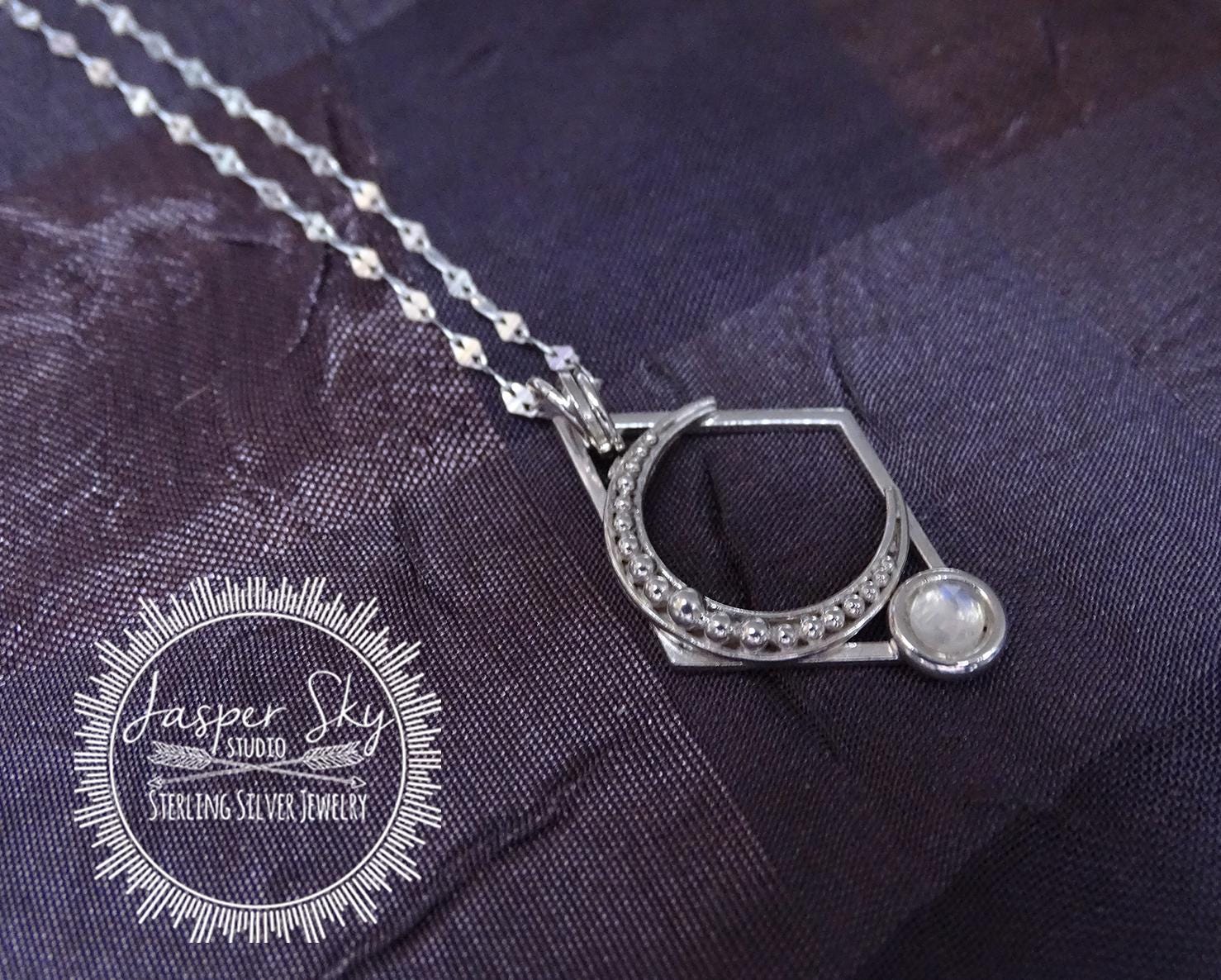 Sterling silver moon necklace
