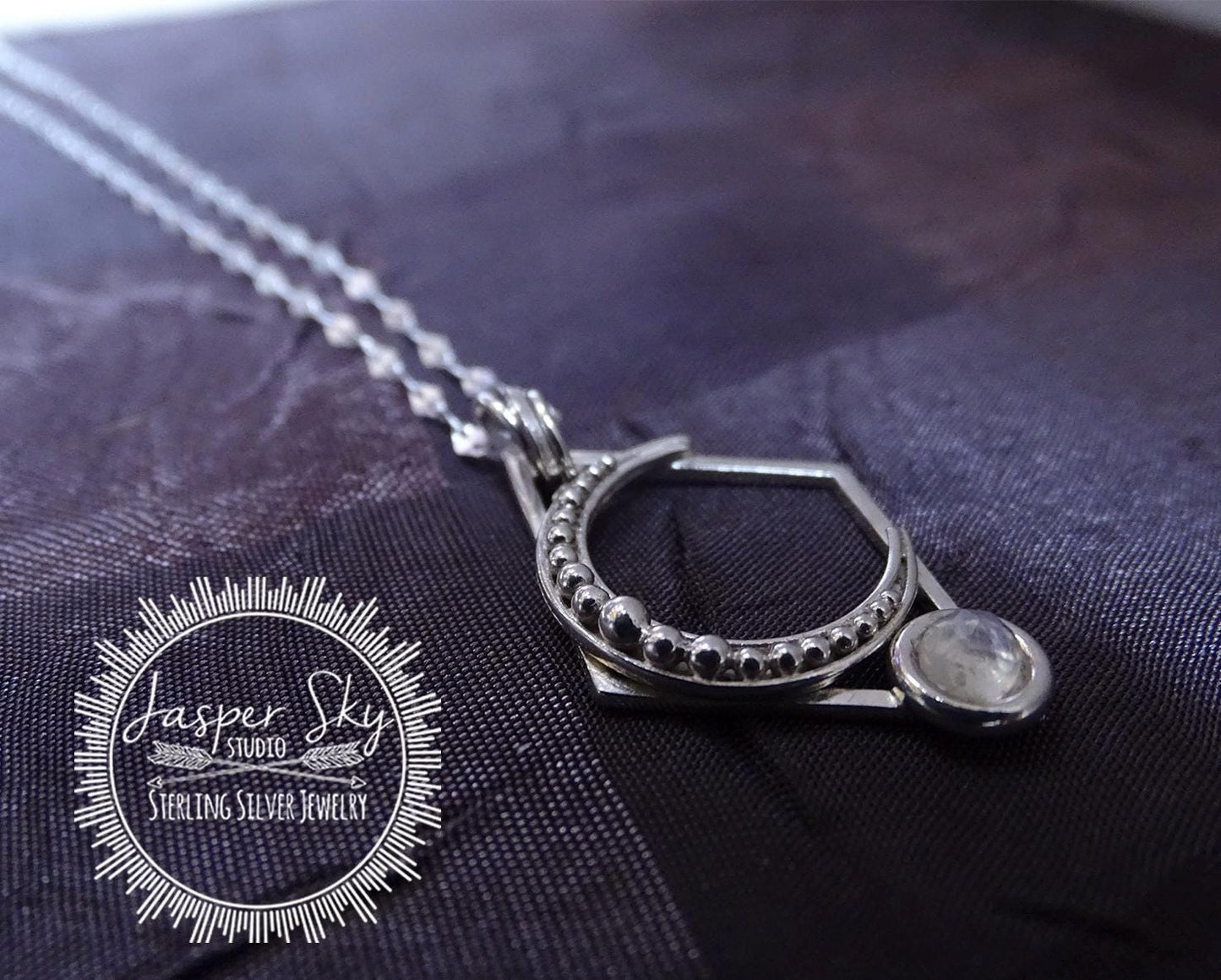 Sterling silver moon necklace