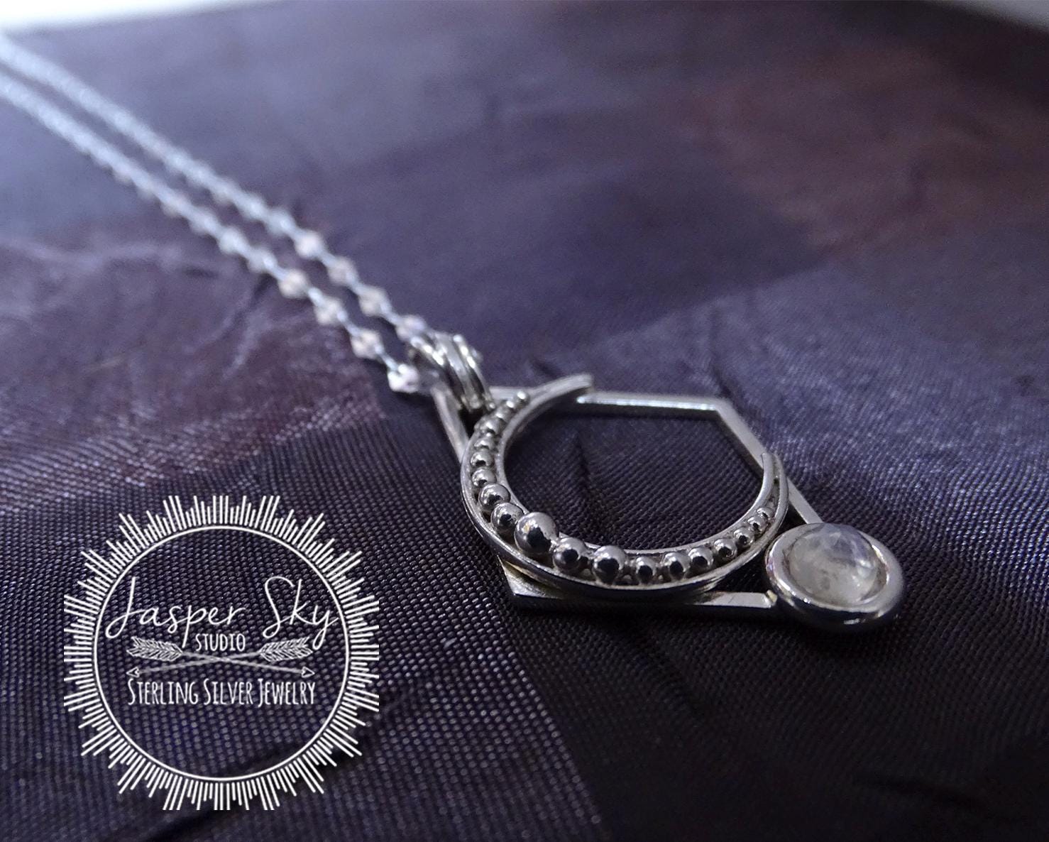 Sterling silver moon necklace