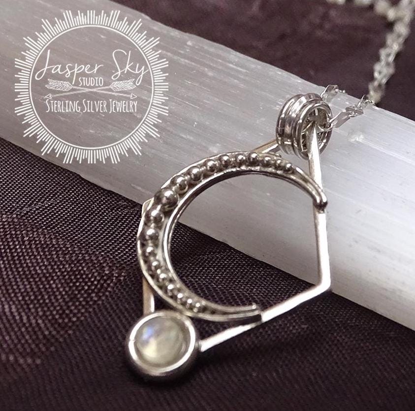 Sterling silver moon necklace