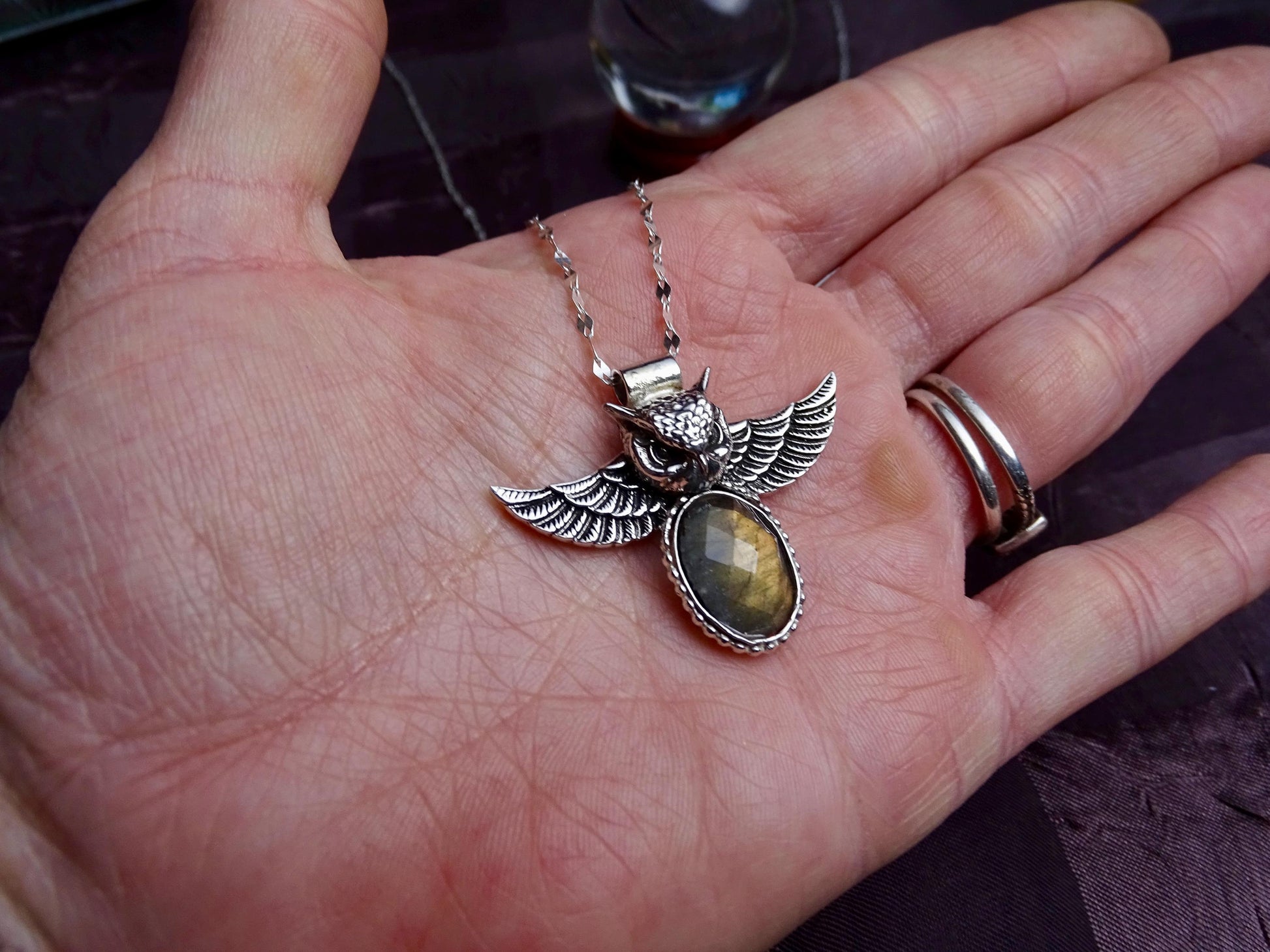 Sterling silver Owl Pendant