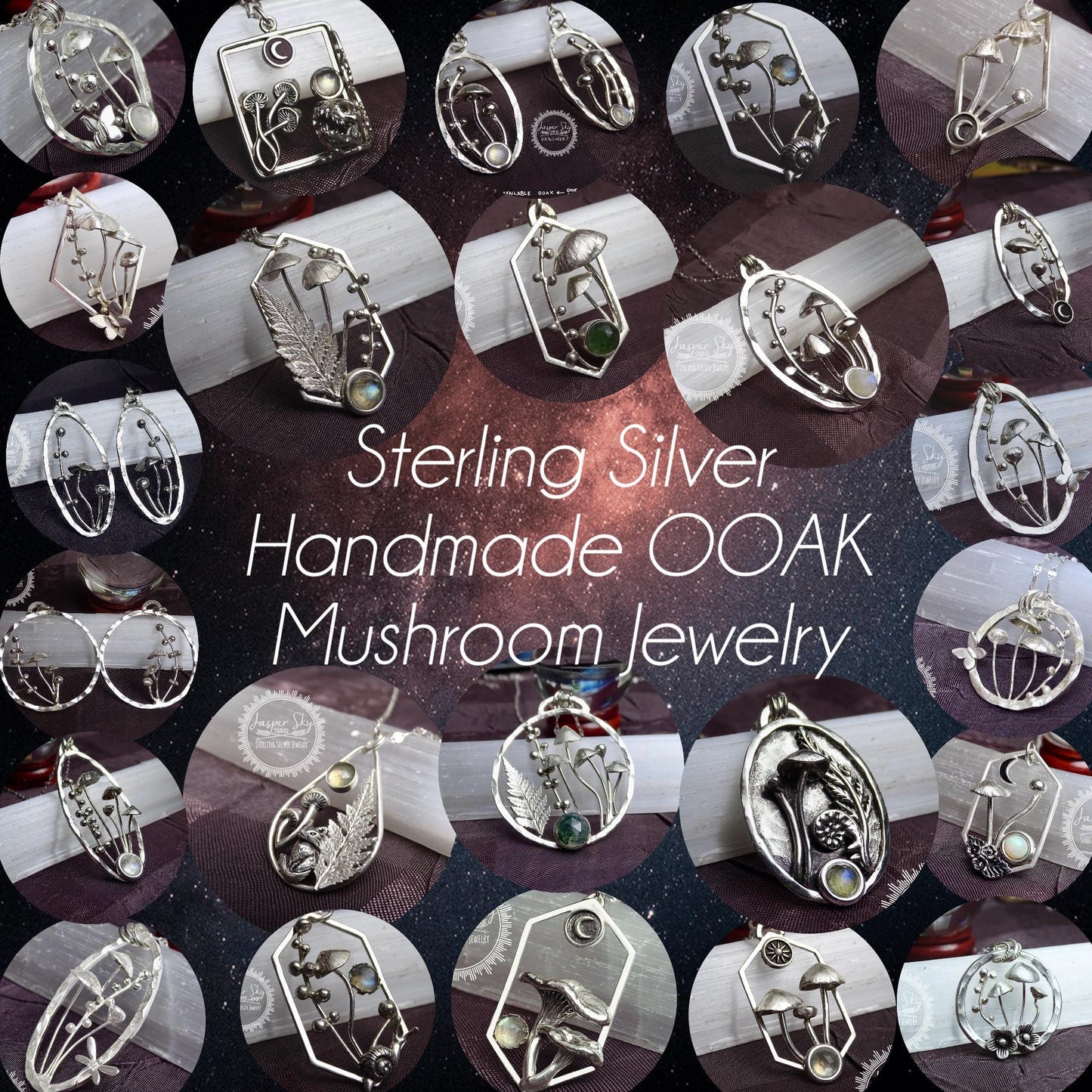 Mushroom Sterling Silver necklace