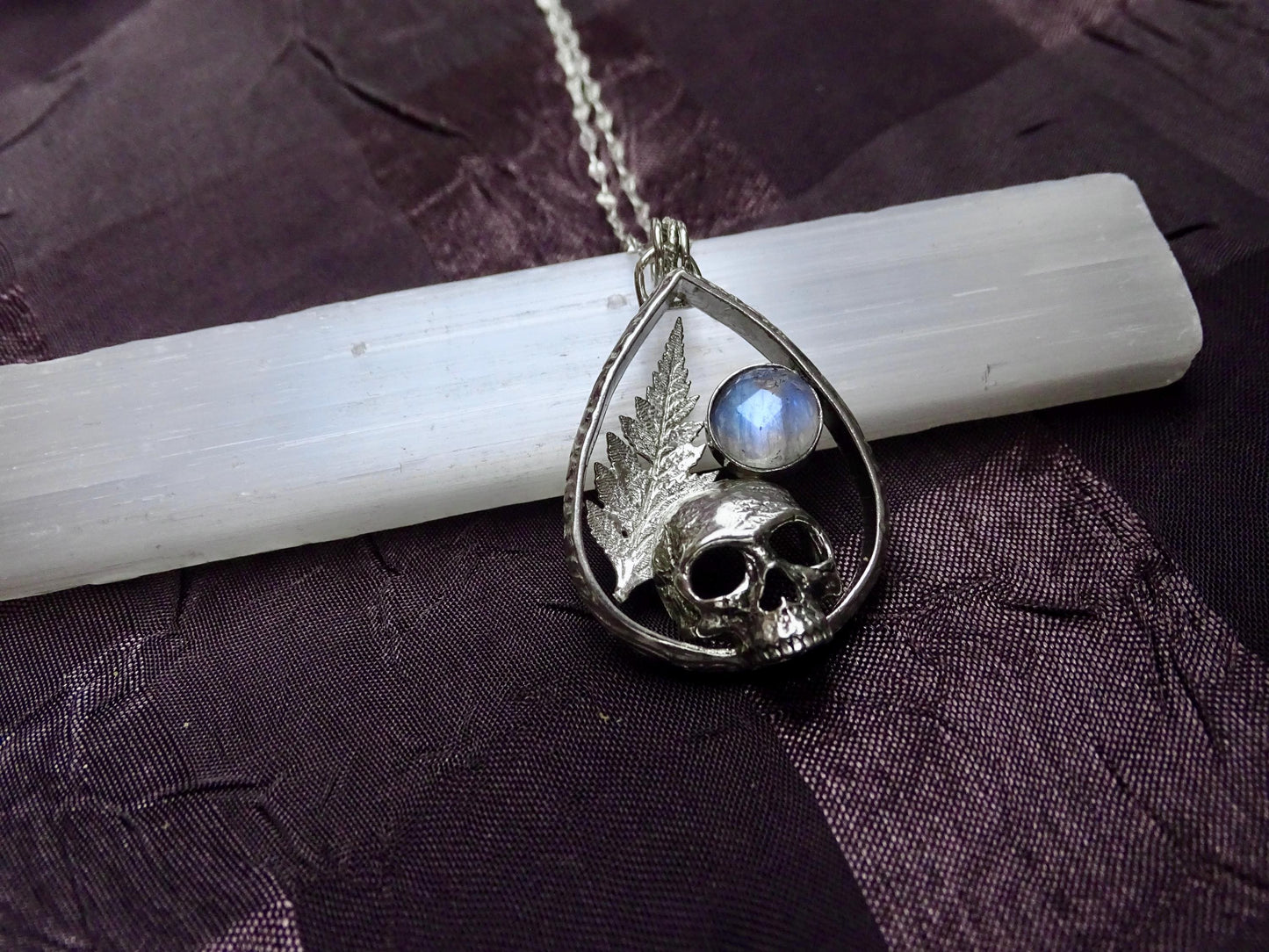 skull moonstone necklace