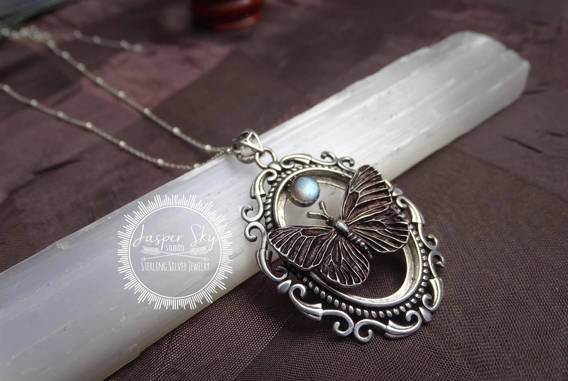 Sterling silver butterfly necklace