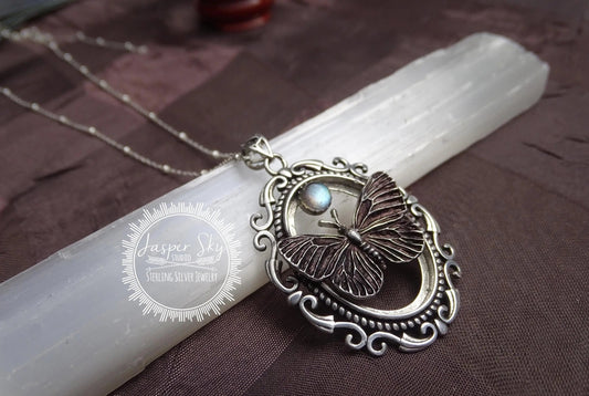 Sterling silver butterfly necklace