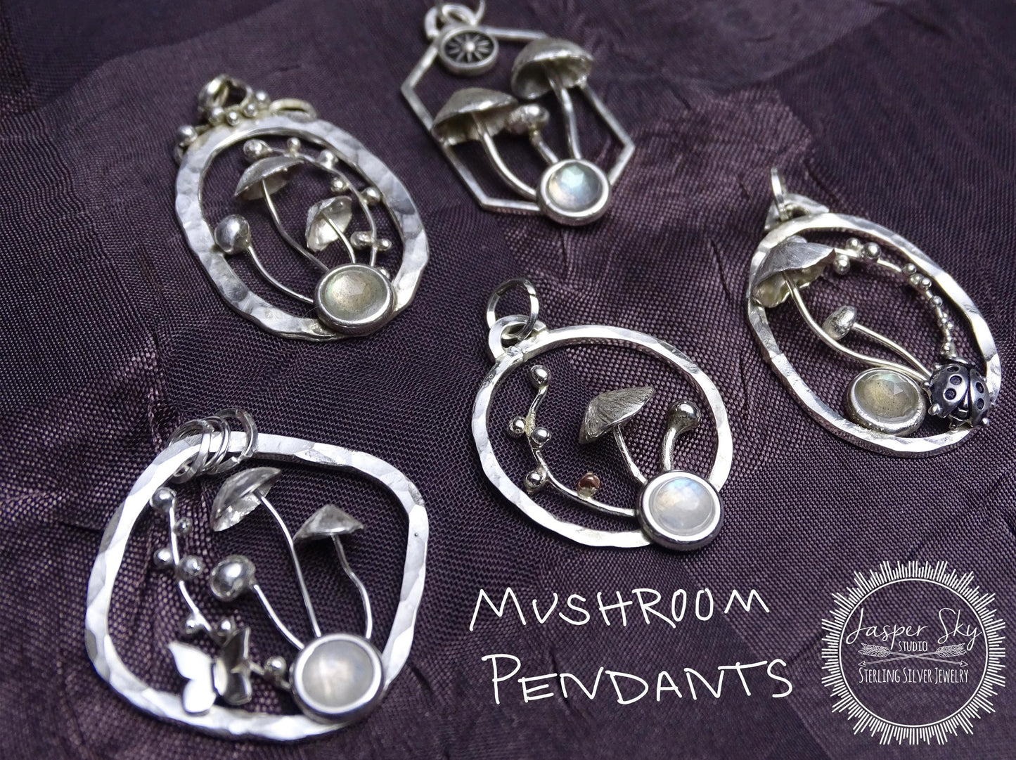 Sterling Silver Heart Necklace with Moonstone