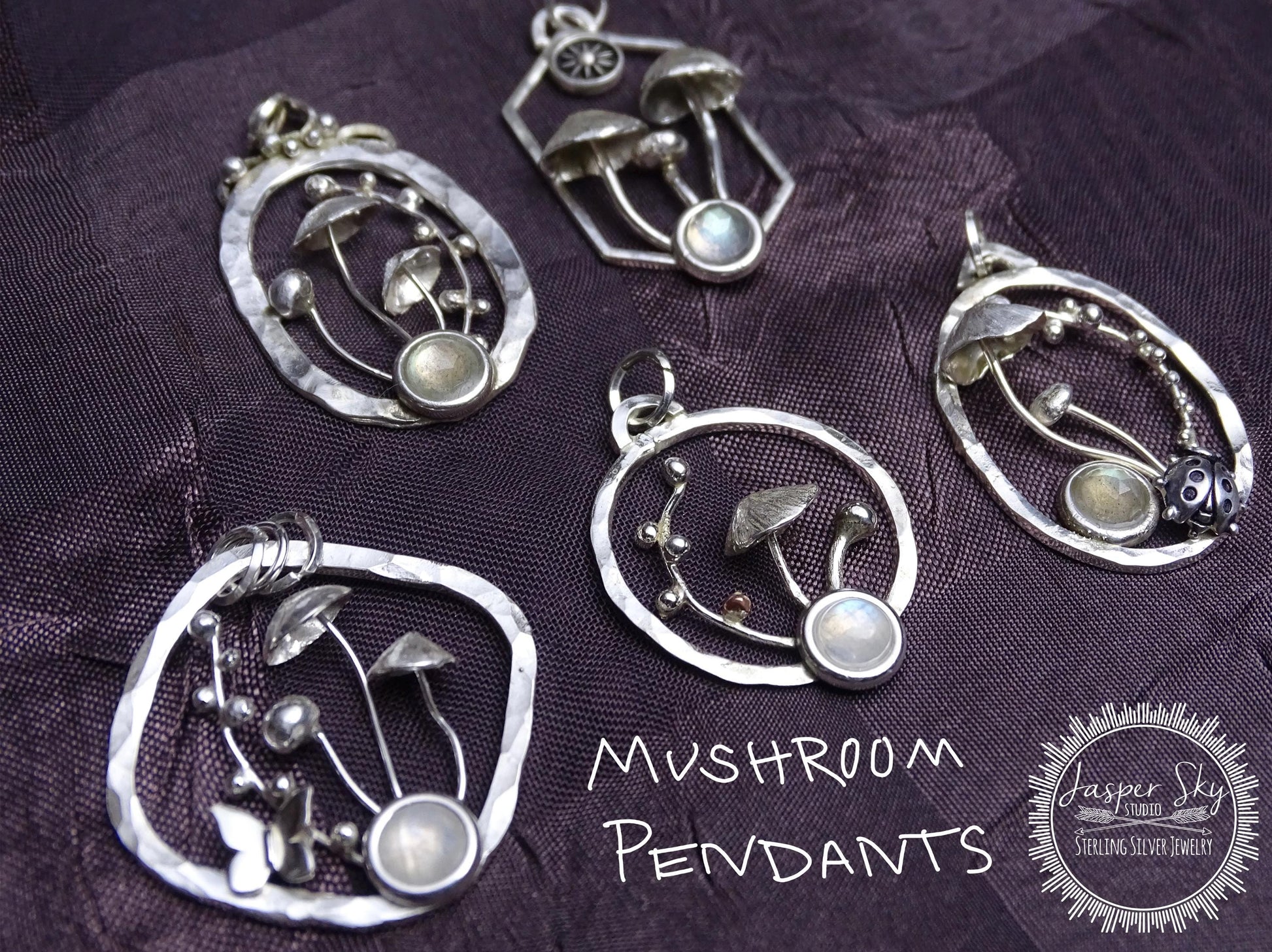 Sterling Silver Heart Necklace with Moonstone