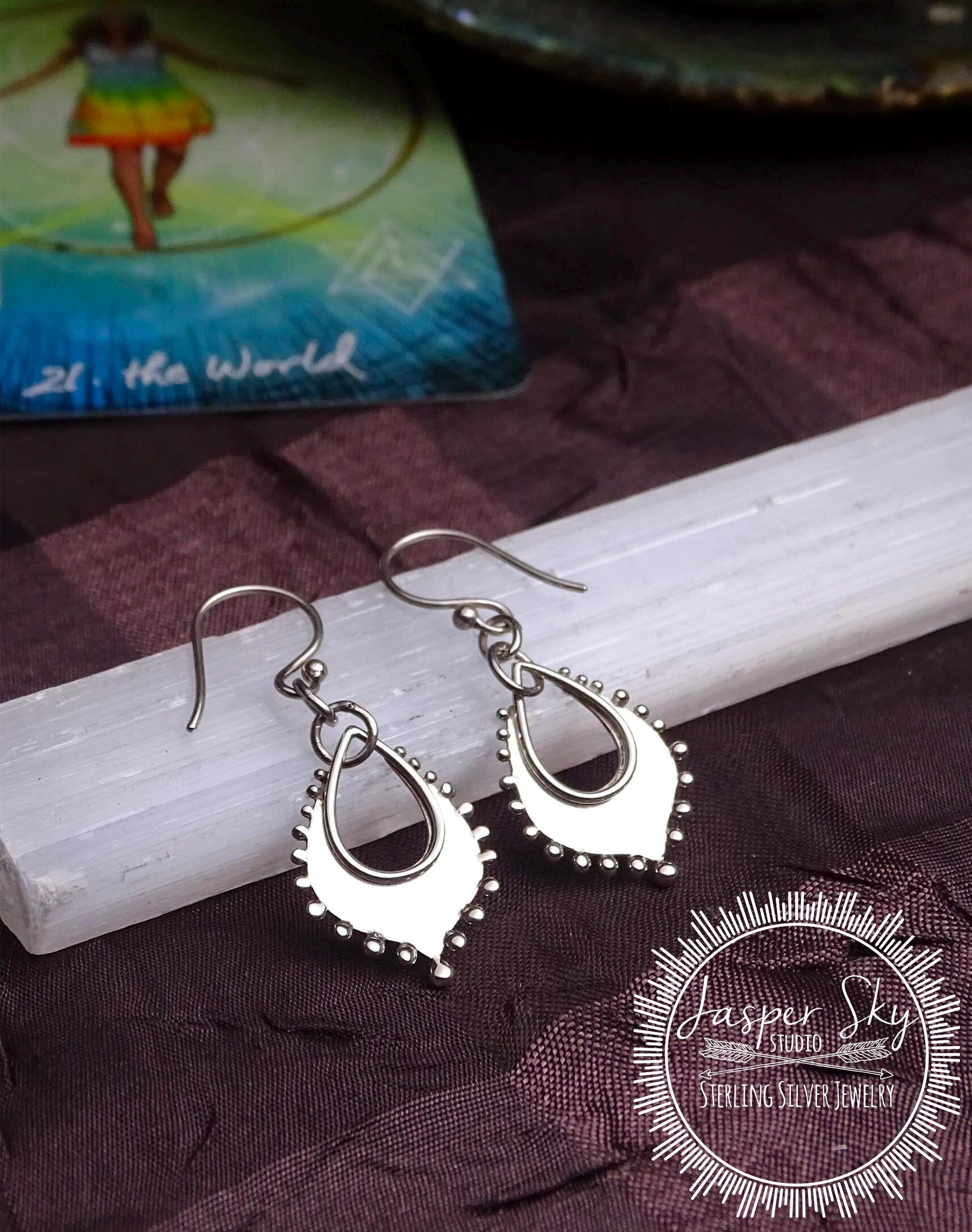 Sterling silver dangle earrings