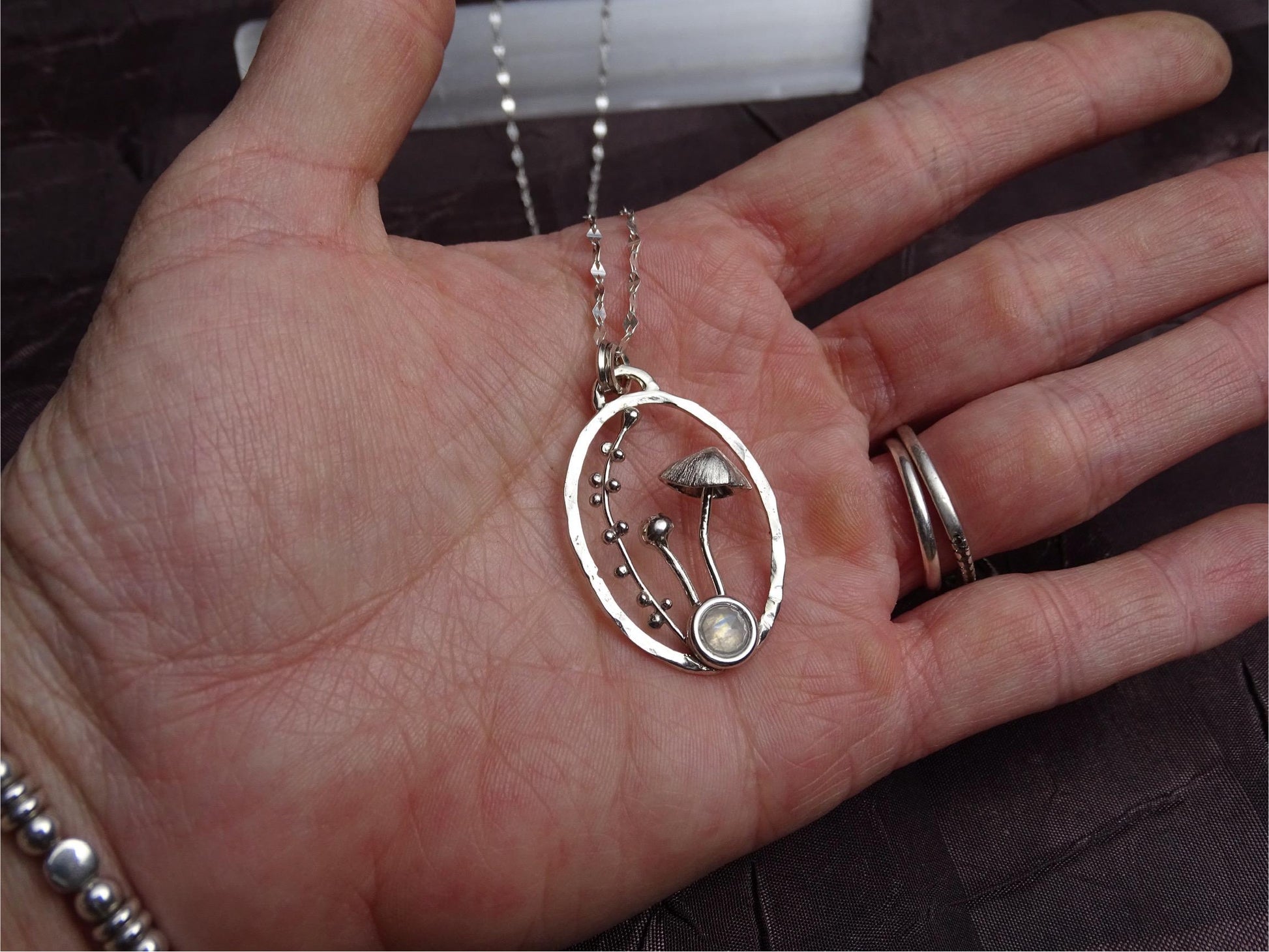 Mushroom Sterling Silver necklace